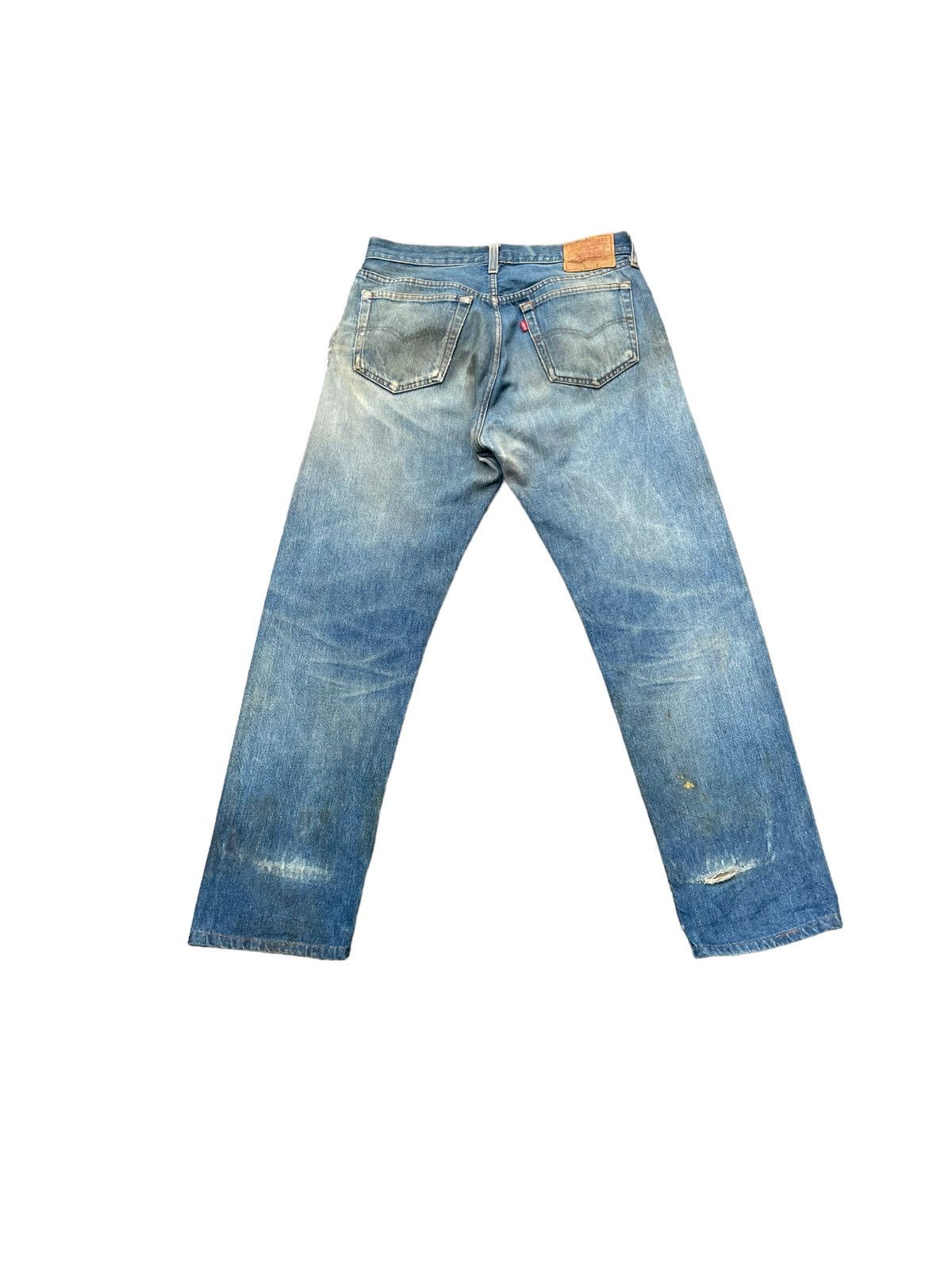 Levi's Vintage 1983 Levis 501 e Usa Faded Distresed Size US 33 - 8 Thumbnail