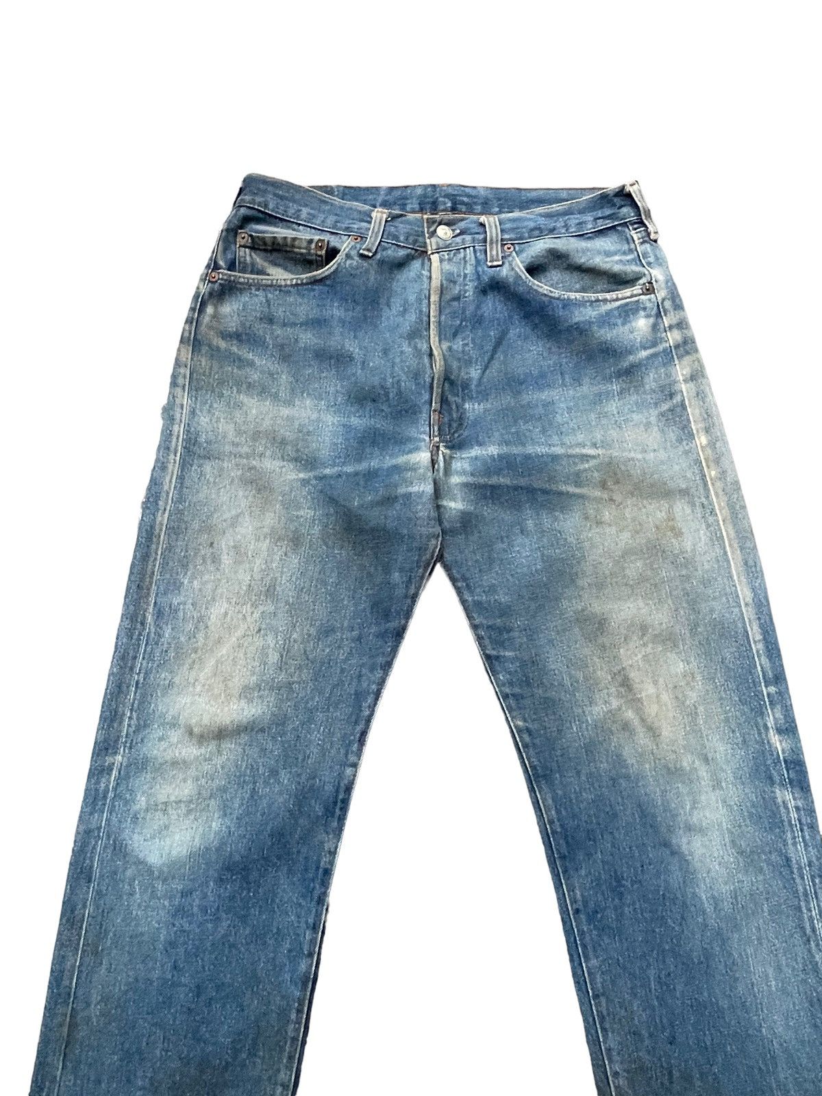 Levi's Vintage 1983 Levis 501 e Usa Faded Distresed Size US 33 - 2 Thumbnail