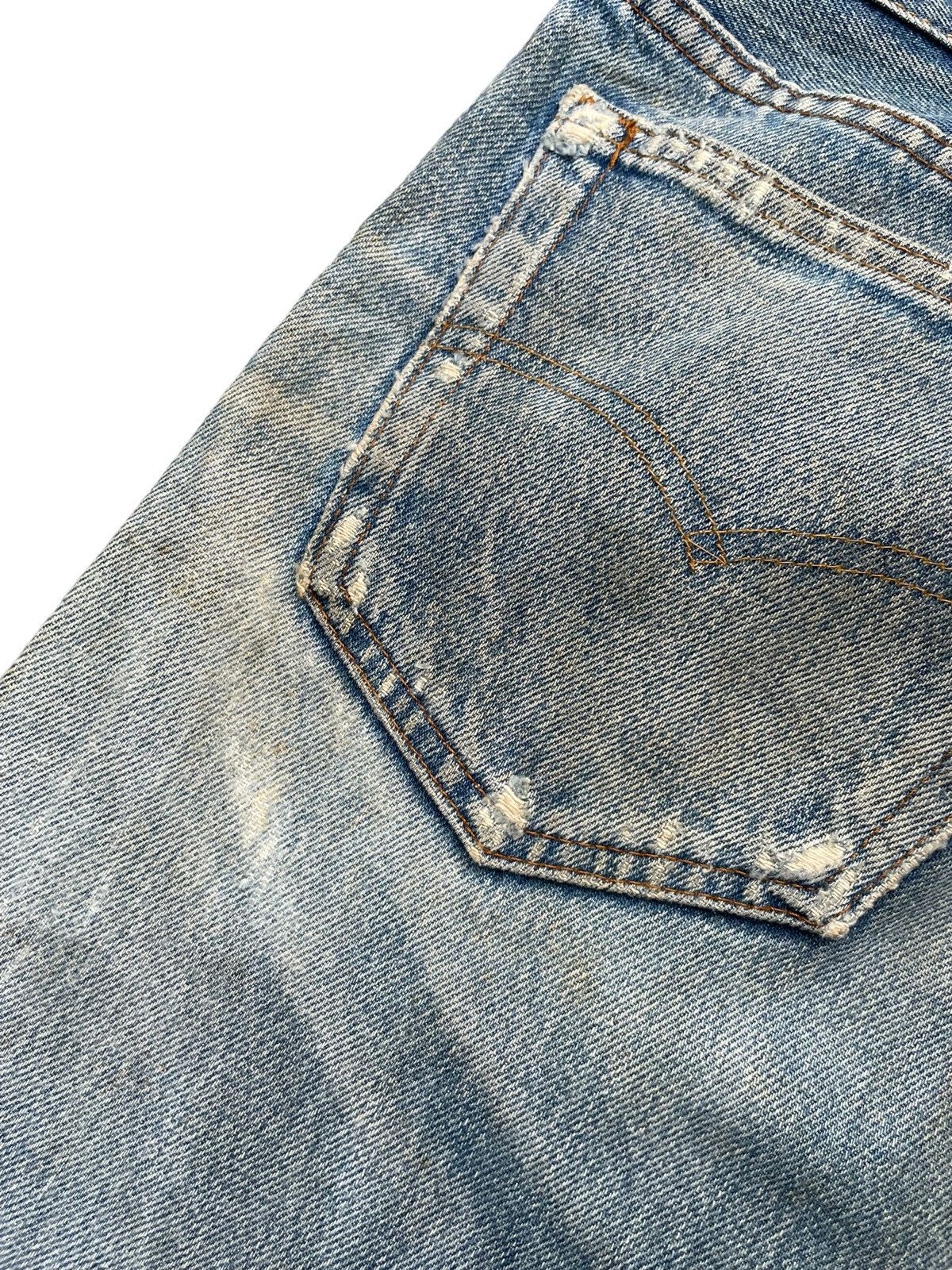 Levi's Vintage 1983 Levis 501 e Usa Faded Distresed Size US 33 - 11 Thumbnail