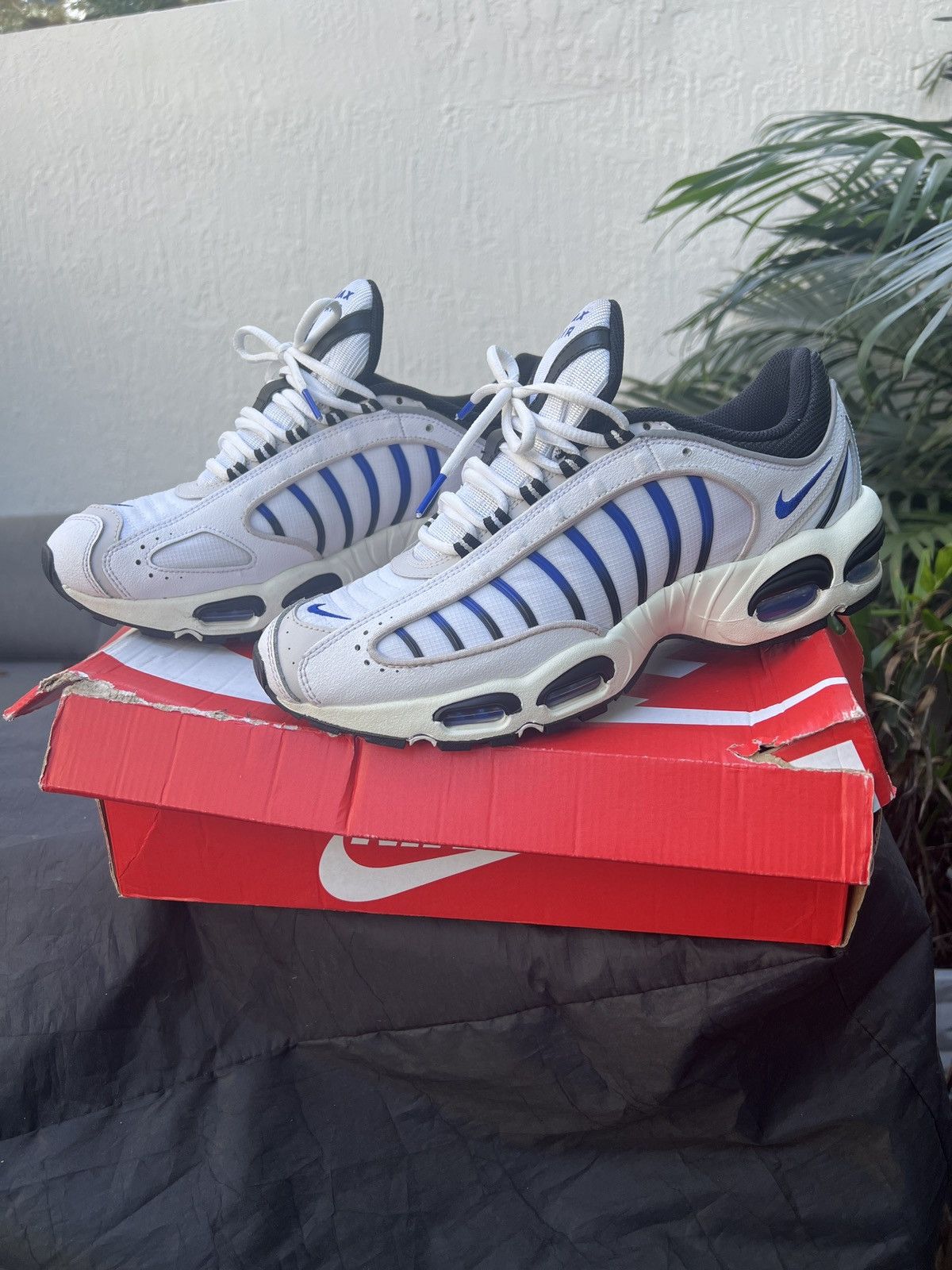 image of Nike Air Max Tailwind Iv 4 Shoes in White Racer Blue, Men's (Size 10.5)