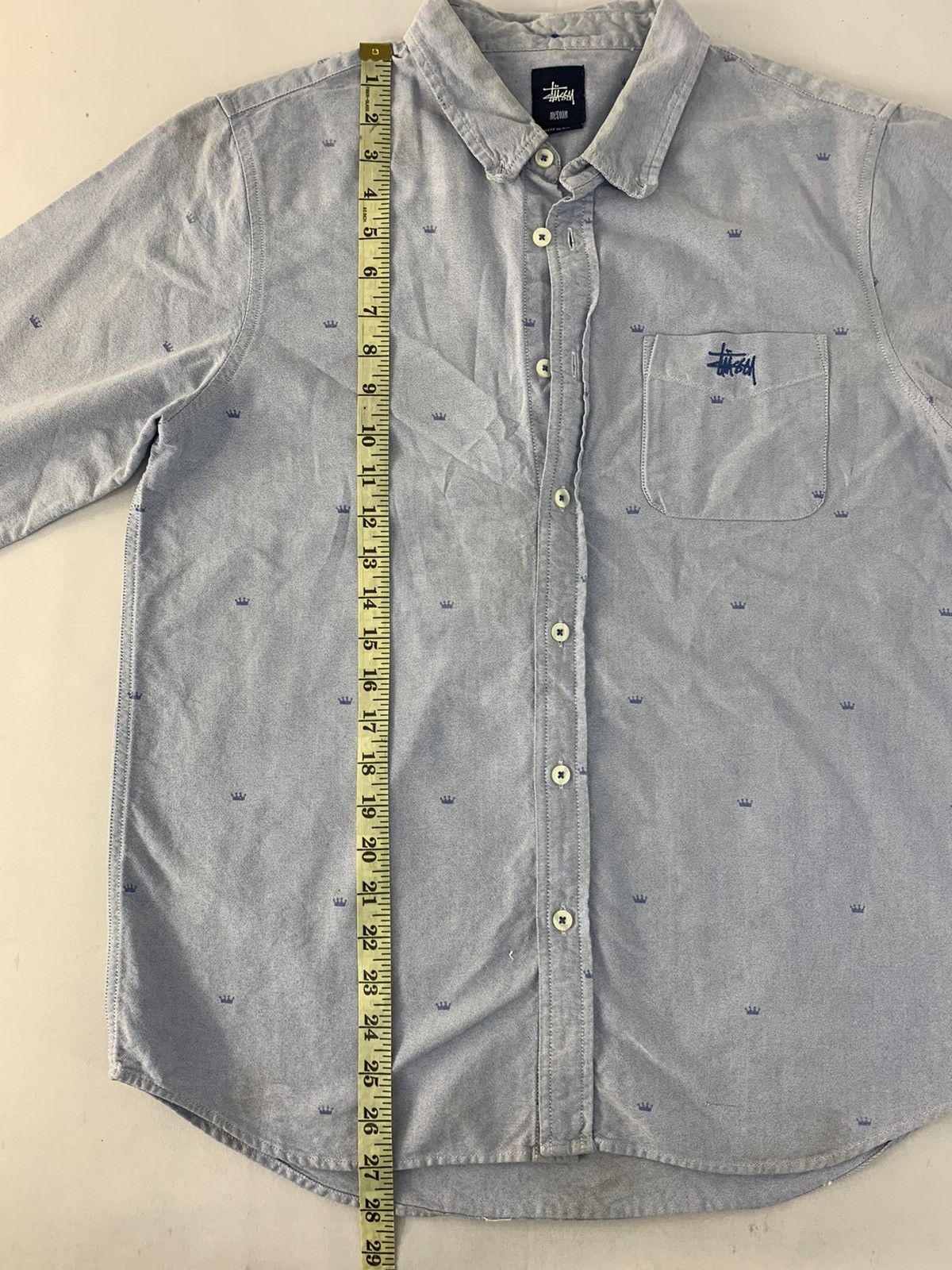Stussy Hype Stussy Embroidered Logo Crown Single Pocket Shirt Size US M / EU 48-50 / 2 - 7 Thumbnail