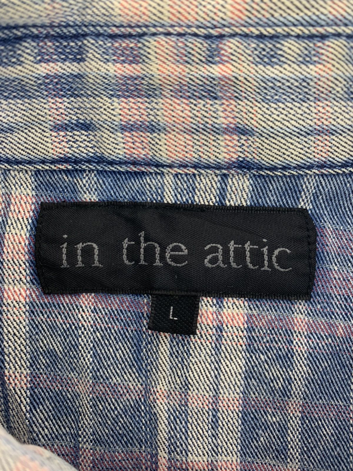 In The Attic 90s In The Attic Faded Plaid Checked Denim Button Up Shirt Size L / US 10 / IT 46 - 2 Thumbnail