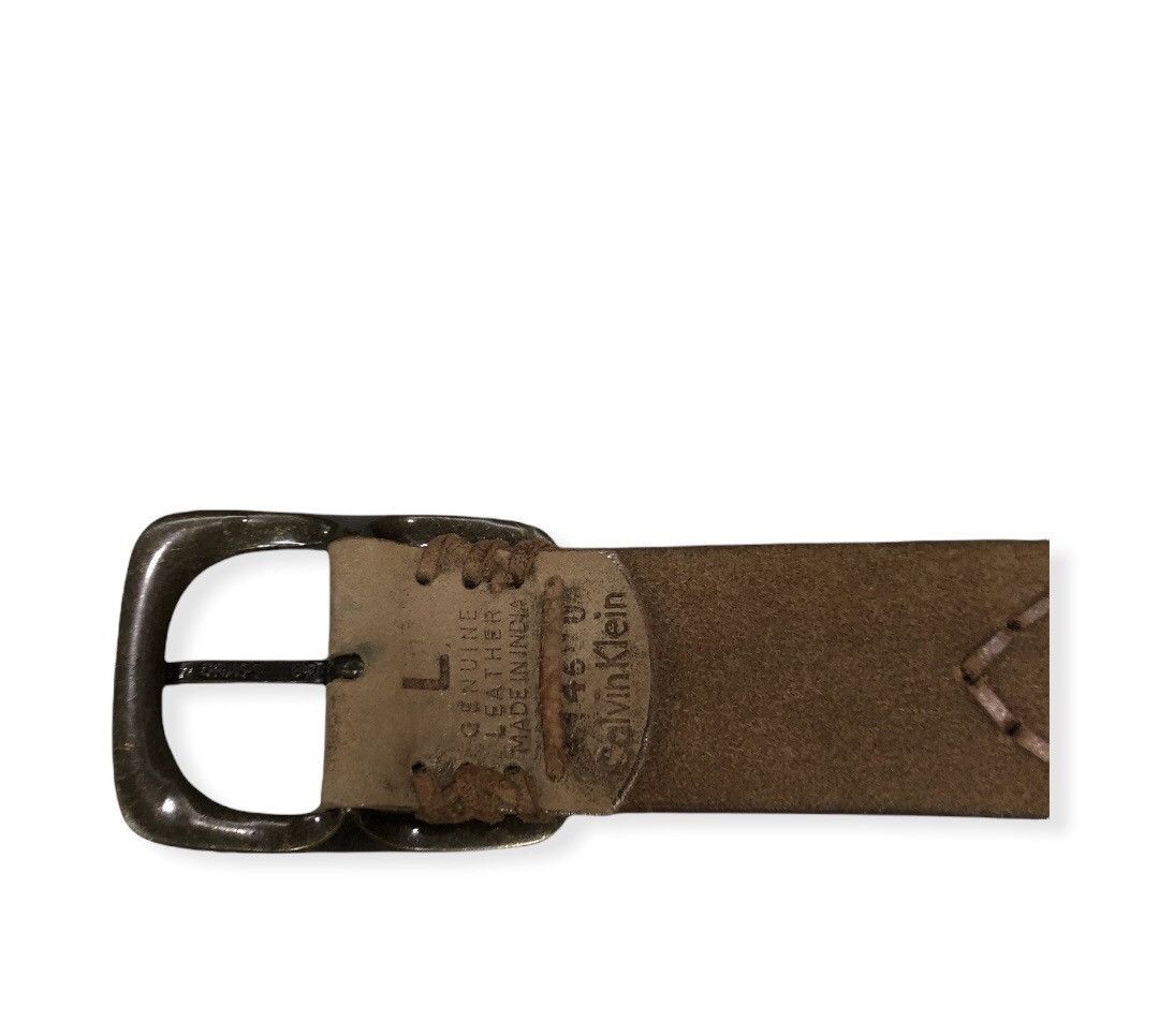 Calvin Klein × Leather × Other Vintage Calvin Klein American Native Leather Buckle Belts Size ONE SIZE - 3 Thumbnail
