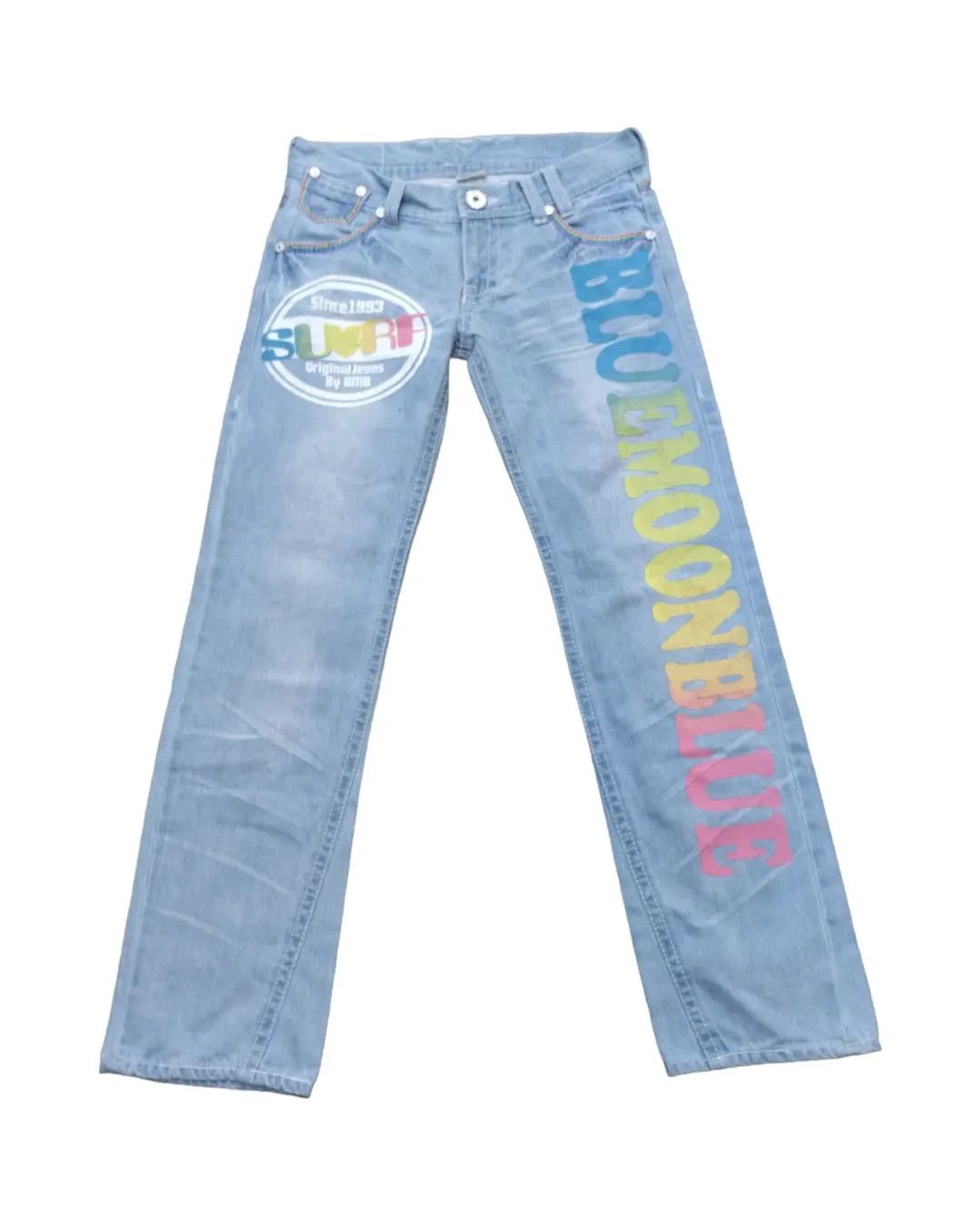 image of Hysteric Glamour x Vintage Blue Moon Blue Jeans Painted in Blue Wash, Men's (Size 31)