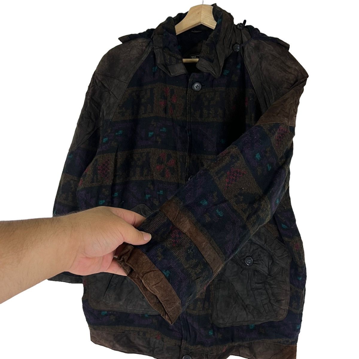 Japanese Brand VINTAGE SUEDE LEATHER JACKET WINDARMOR NAVAJO DESIGN Size US L / EU 52-54 / 3 - 2 Thumbnail