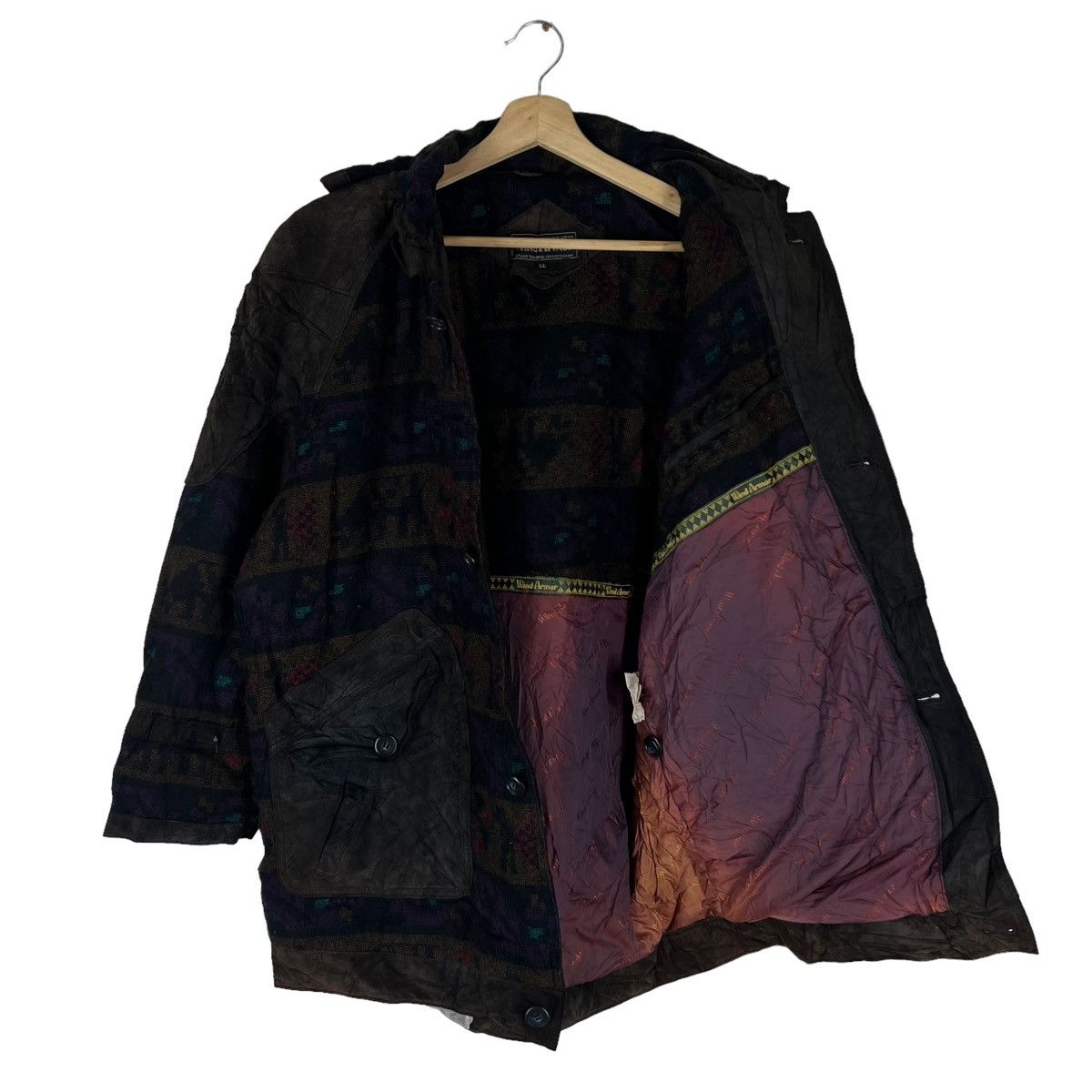 Japanese Brand VINTAGE SUEDE LEATHER JACKET WINDARMOR NAVAJO DESIGN Size US L / EU 52-54 / 3 - 7 Thumbnail