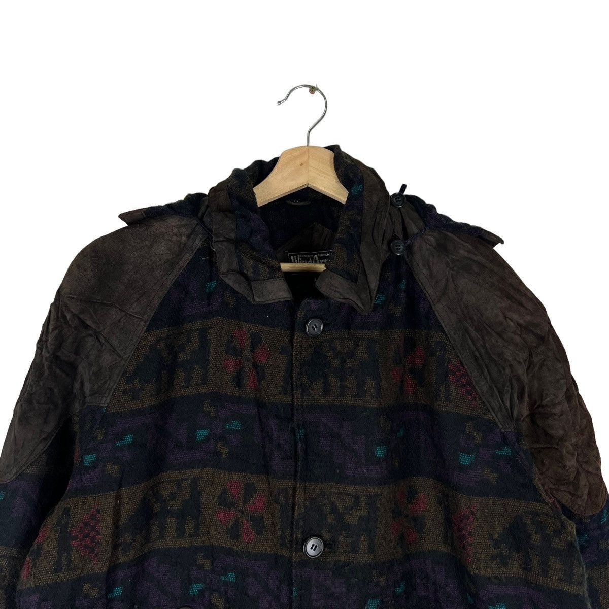 Japanese Brand VINTAGE SUEDE LEATHER JACKET WINDARMOR NAVAJO DESIGN Size US L / EU 52-54 / 3 - 5 Thumbnail