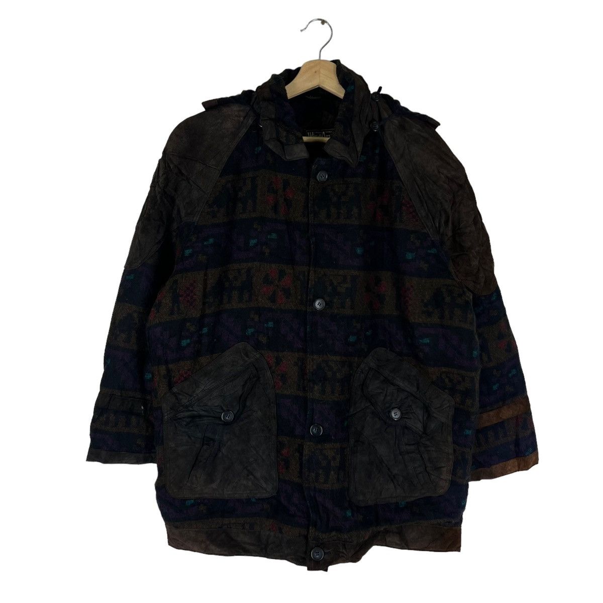 Japanese Brand VINTAGE SUEDE LEATHER JACKET WINDARMOR NAVAJO DESIGN Size US L / EU 52-54 / 3 - 1 Thumbnail