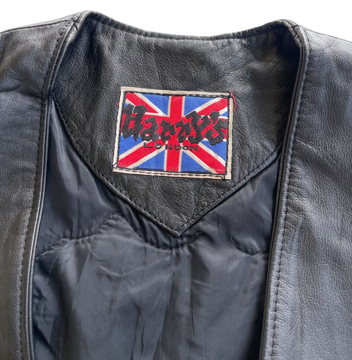 Vintage Harrys London Bikers Leather Vest Jacket