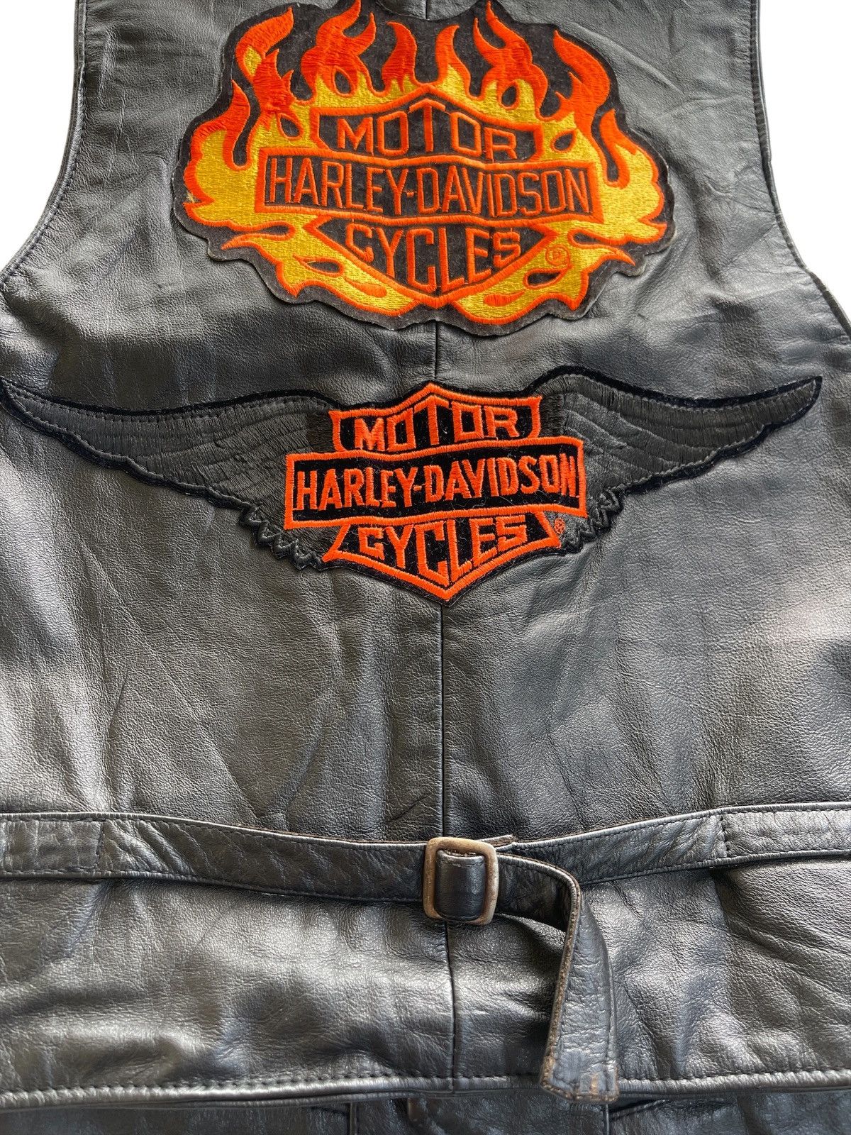 Vintage Harrys London Bikers Leather Vest Jacket