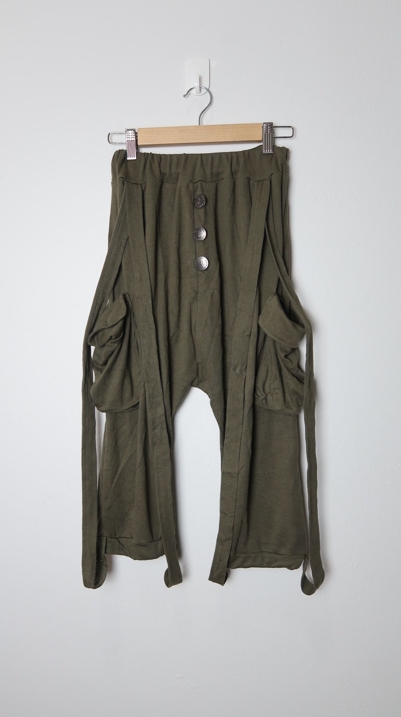 Japanese Brand Lazy Daisy 3rd Quarter Bondage Cargo Sweatpants Pants Size 26" / US 2 / IT 38 - 2 Thumbnail
