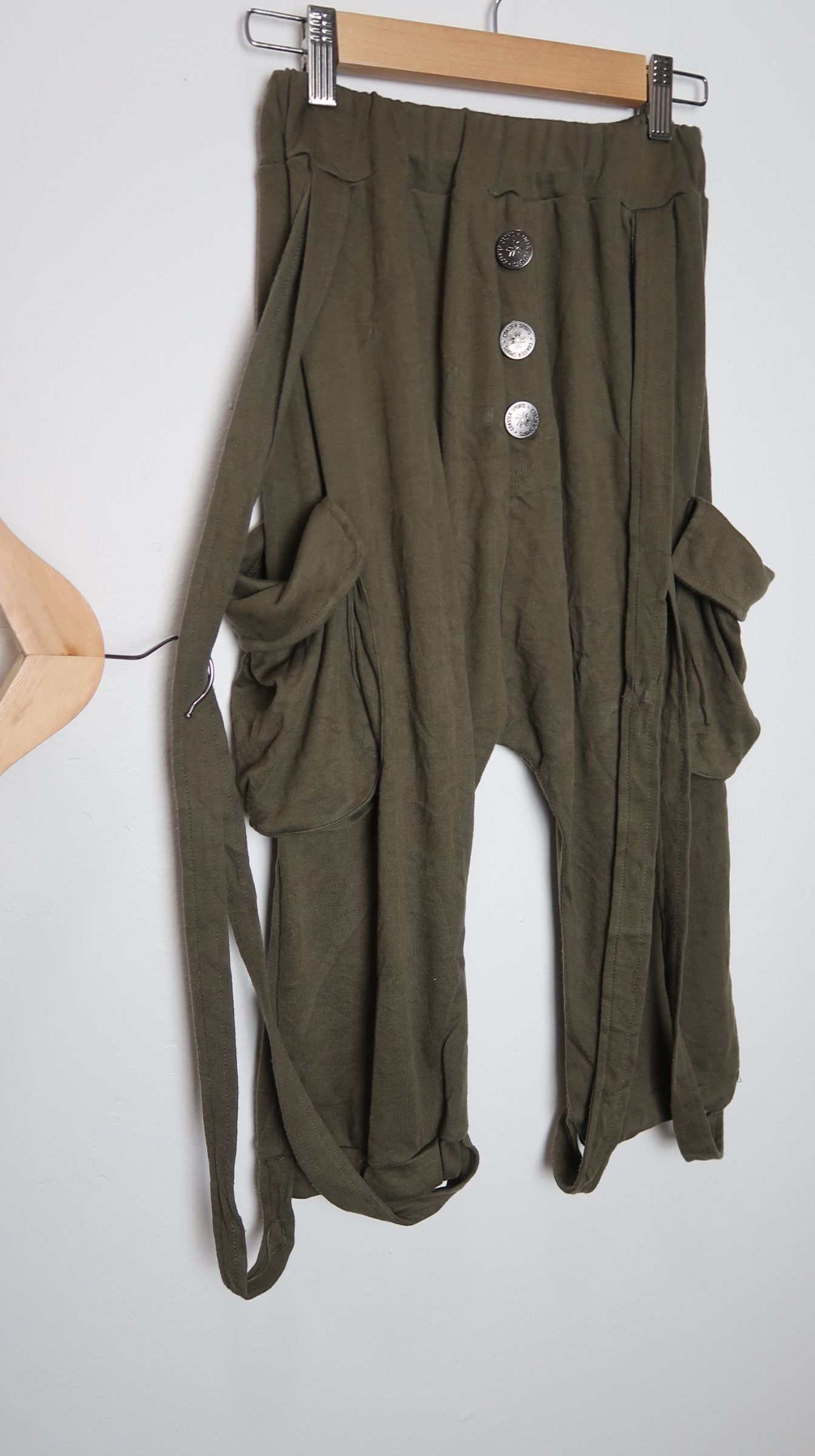 Japanese Brand Lazy Daisy 3rd Quarter Bondage Cargo Sweatpants Pants Size 26" / US 2 / IT 38 - 8 Thumbnail