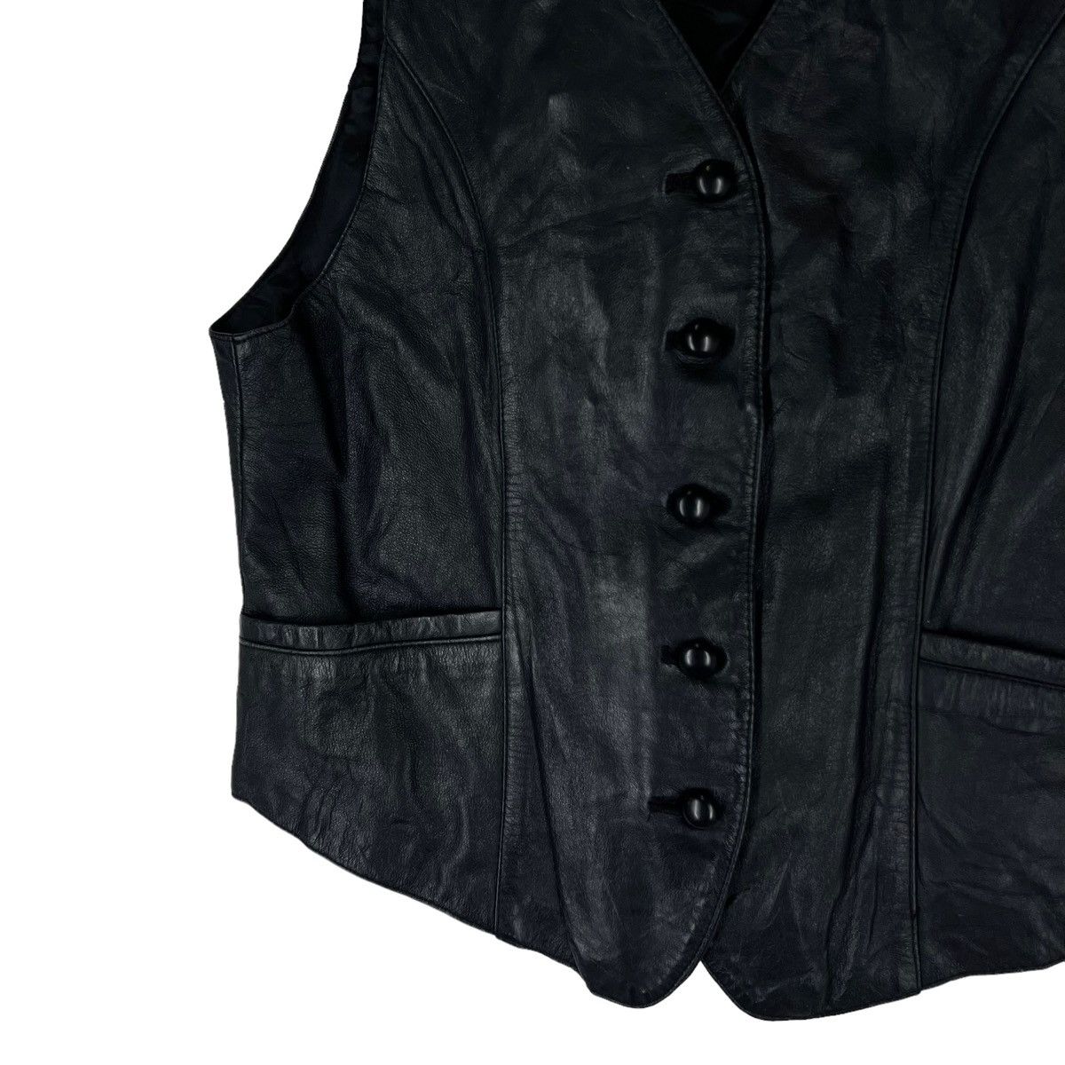 Japanese Brand VINTAGE VEST LEATHER PATCHWORK ISSEY MIYAKE STYLE Size US S / EU 44-46 / 1 - 5 Thumbnail