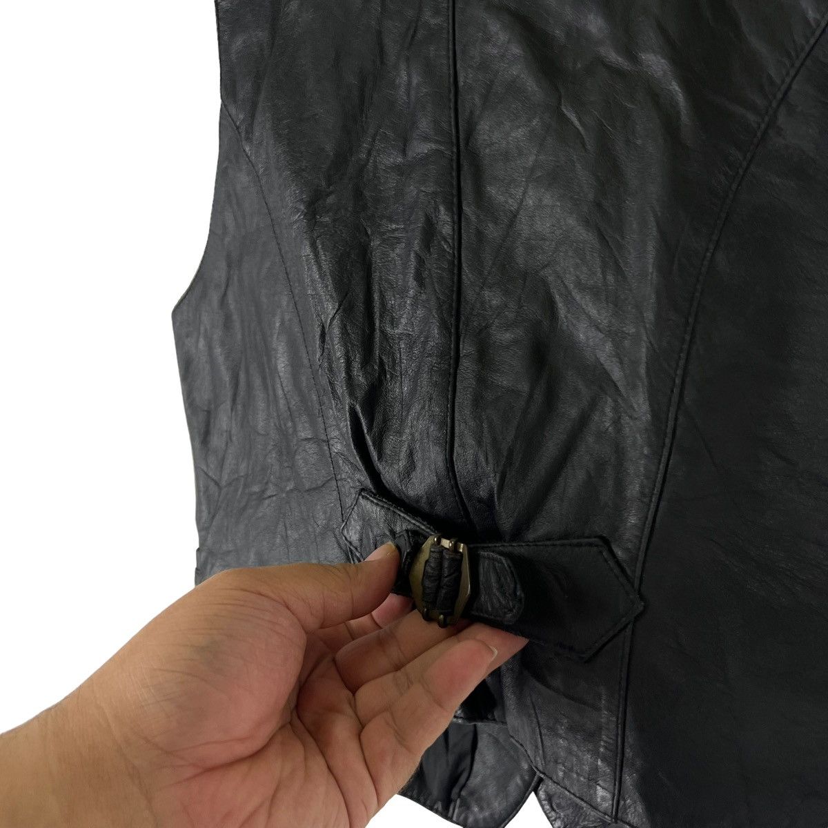 Japanese Brand VINTAGE VEST LEATHER PATCHWORK ISSEY MIYAKE STYLE Size US S / EU 44-46 / 1 - 4 Thumbnail