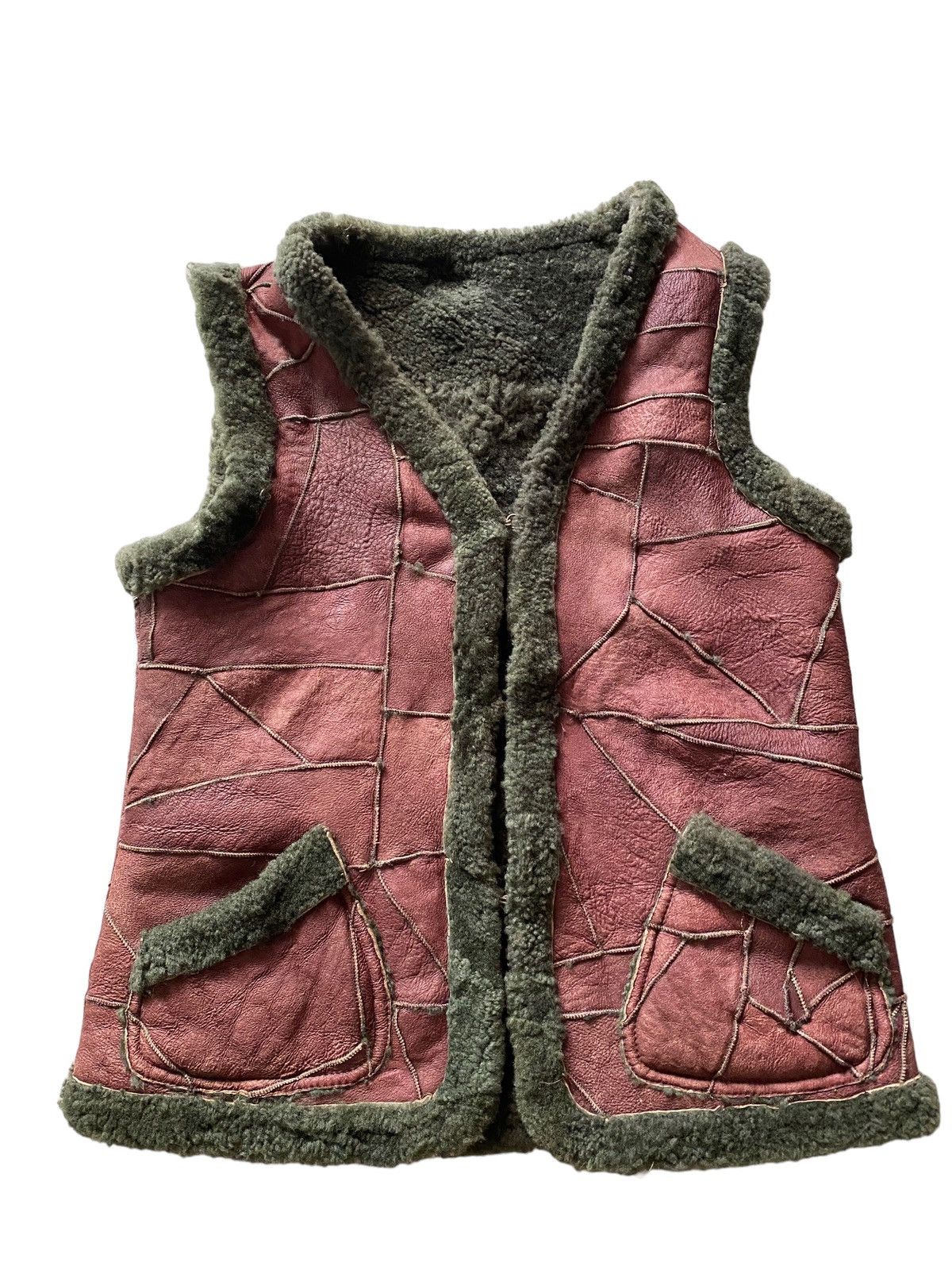 Designer × Vintage Vintage Korean patchwork Suede vest fur design rare Size US L / EU 52-54 / 3 - 2 Thumbnail