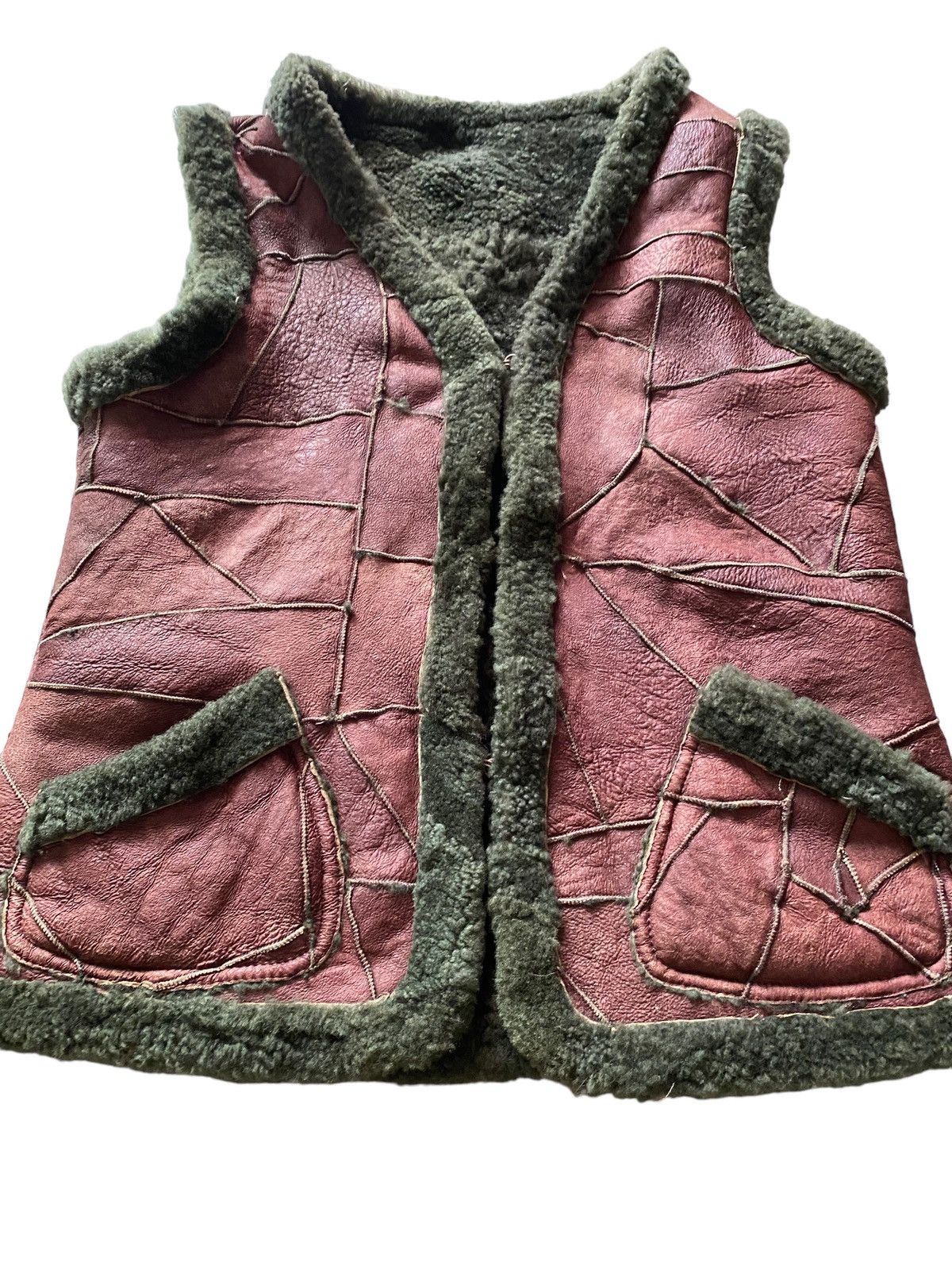 Designer × Vintage Vintage Korean patchwork Suede vest fur design rare Size US L / EU 52-54 / 3 - 6 Thumbnail