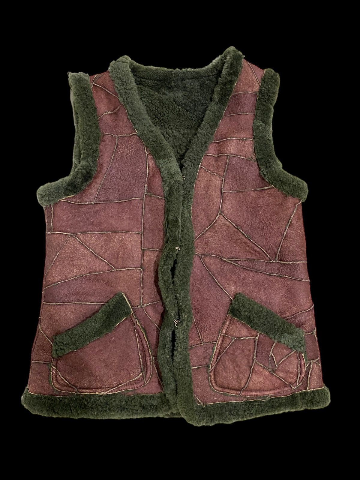 Designer × Vintage Vintage Korean patchwork Suede vest fur design rare Size US L / EU 52-54 / 3 - 1 Thumbnail