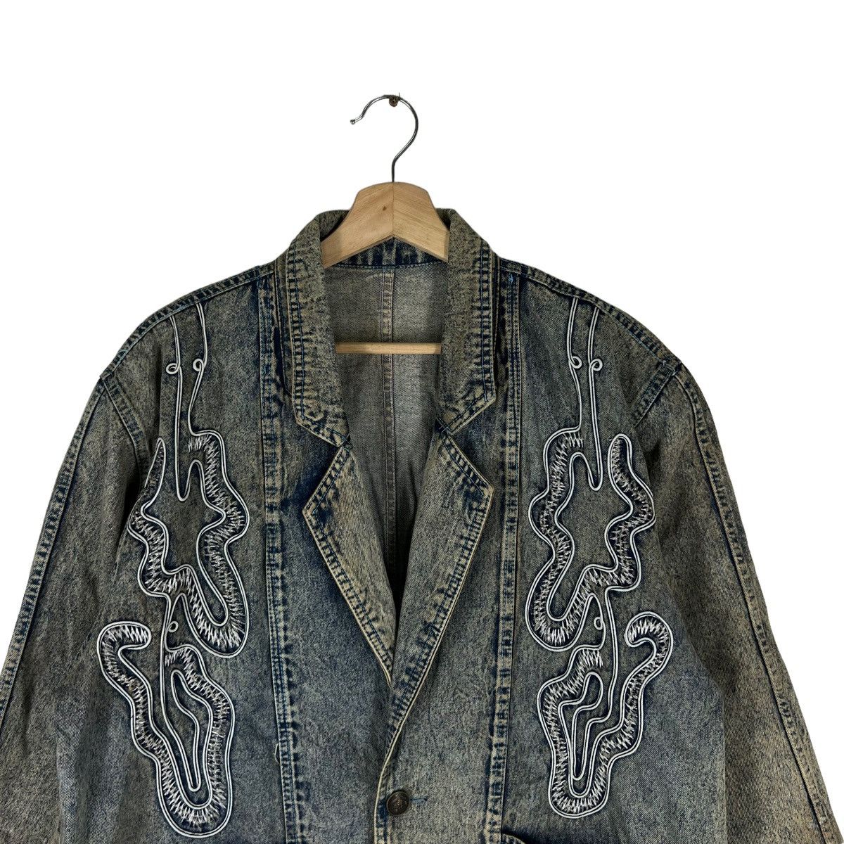 Japanese Brand VINTAGE INDIGO DENIM JACKET NAVAJO DESIGN KAPITAL STYLE Size US M / EU 48-50 / 2 - 2 Thumbnail