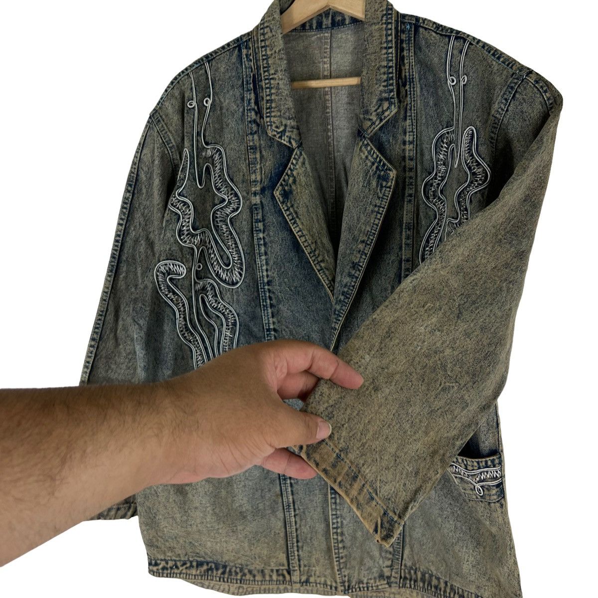 Japanese Brand VINTAGE INDIGO DENIM JACKET NAVAJO DESIGN KAPITAL STYLE Size US M / EU 48-50 / 2 - 8 Thumbnail