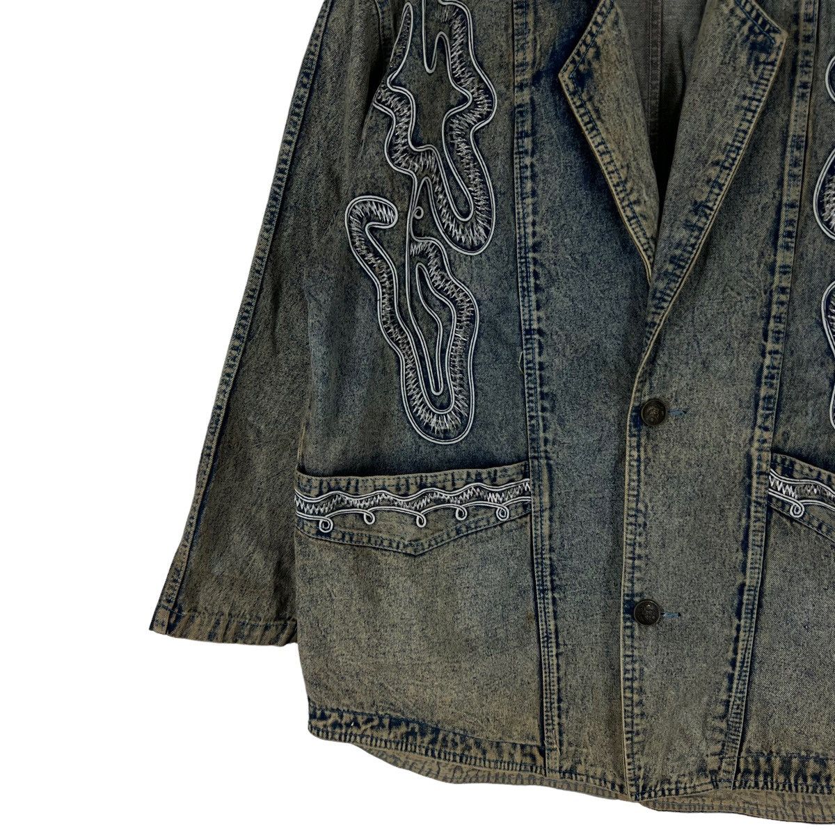 Japanese Brand VINTAGE INDIGO DENIM JACKET NAVAJO DESIGN KAPITAL STYLE Size US M / EU 48-50 / 2 - 4 Thumbnail