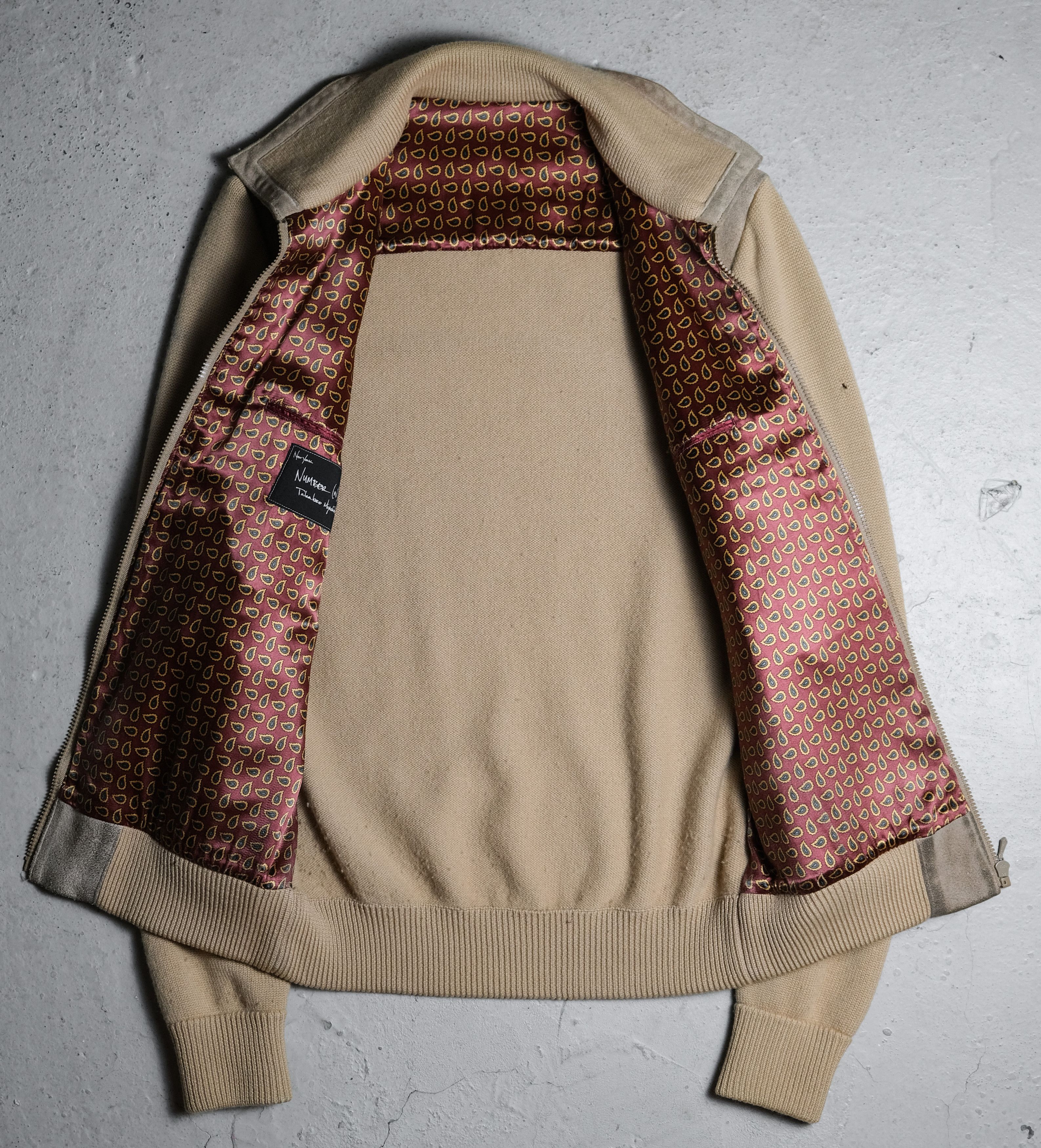 Number (N)ine Number (N)ine 03A/W Card Peroid Suede Learher Knit Jacket Size US M / EU 48-50 / 2 - 2 Thumbnail