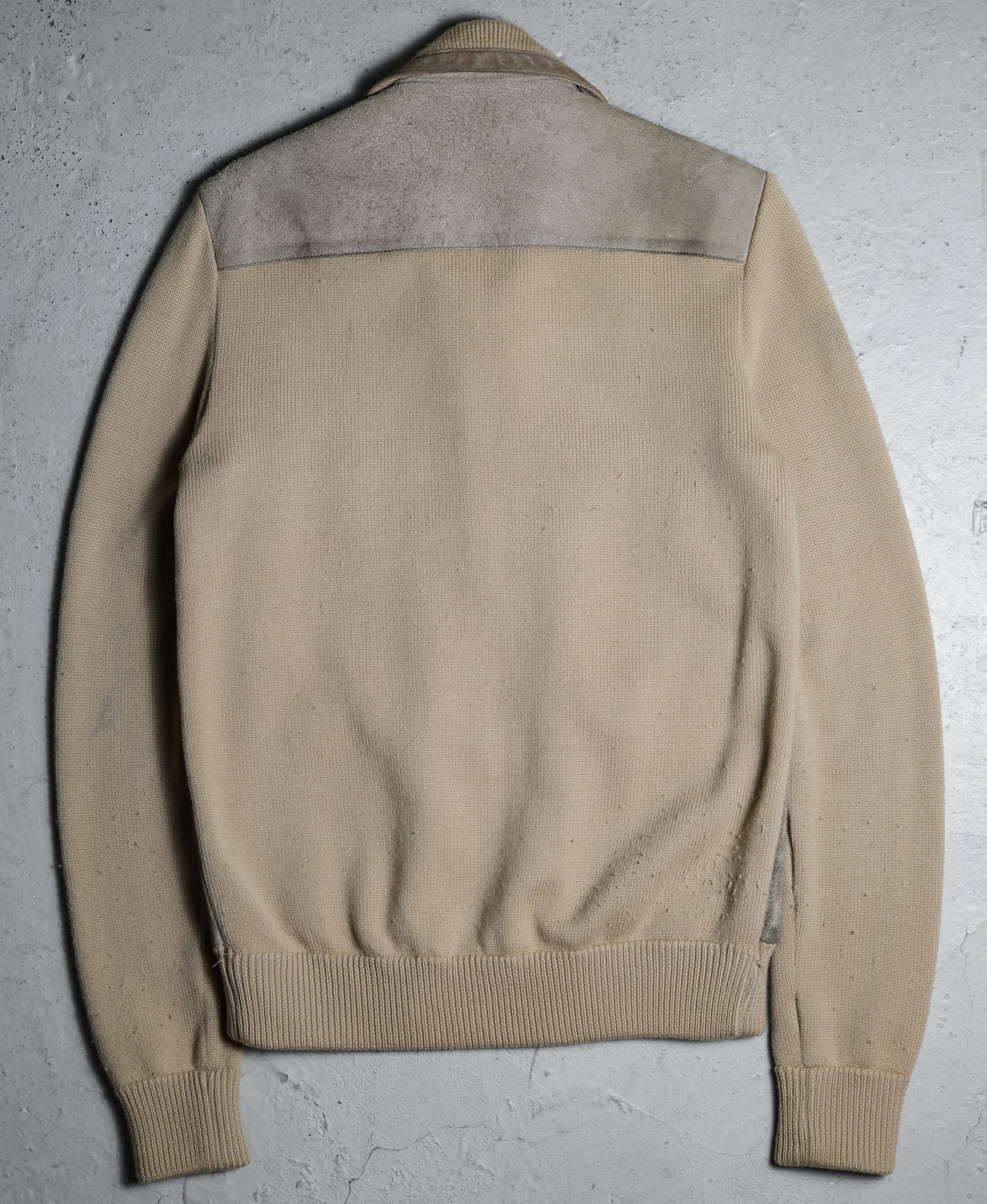 Number (N)ine Number (N)ine 03A/W Card Peroid Suede Learher Knit Jacket Size US M / EU 48-50 / 2 - 7 Thumbnail