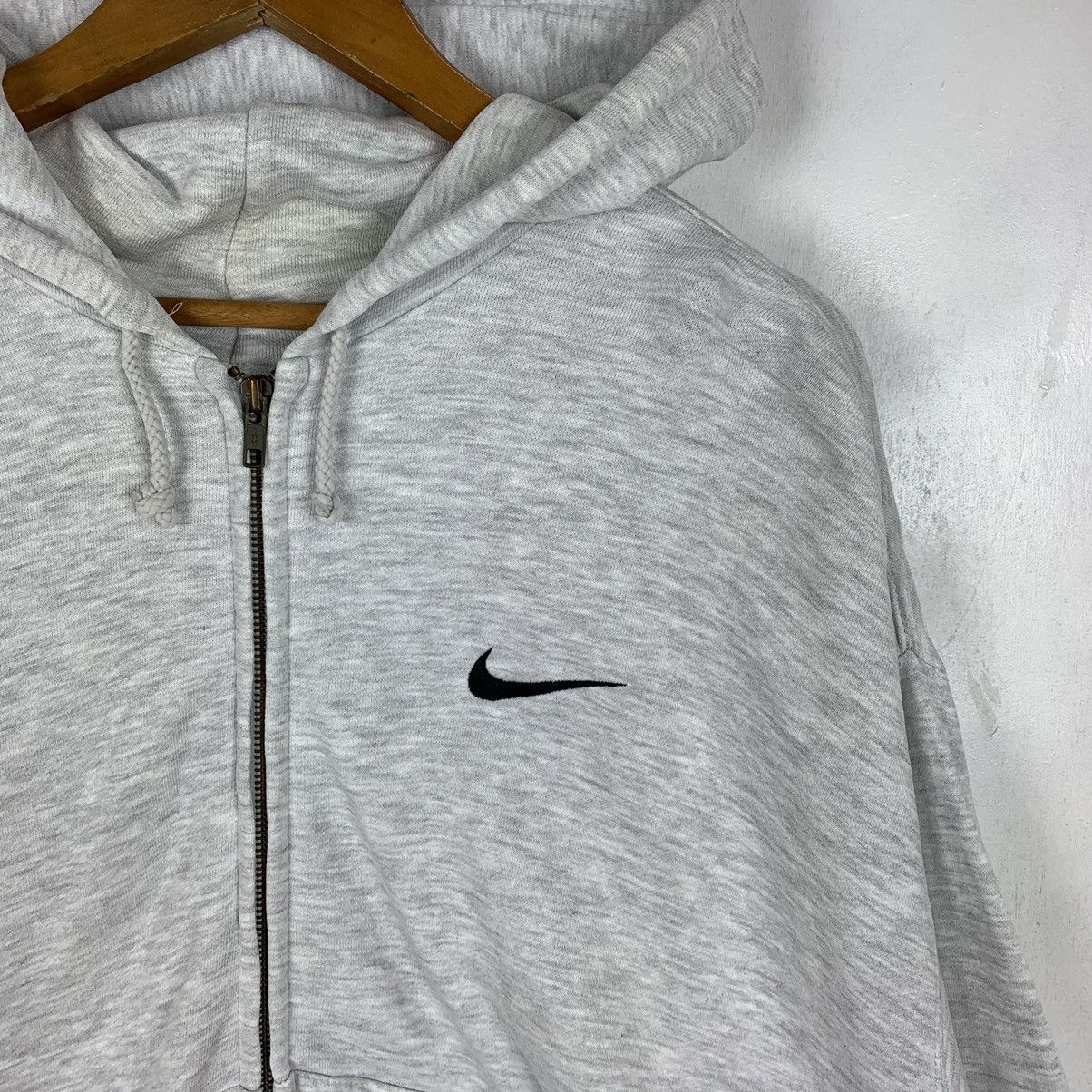 Nike × Vintage Vintage 90s Nike Swoosh Hoodie Sweatshirt Size US XL / EU 56 / 4 - 2 Thumbnail