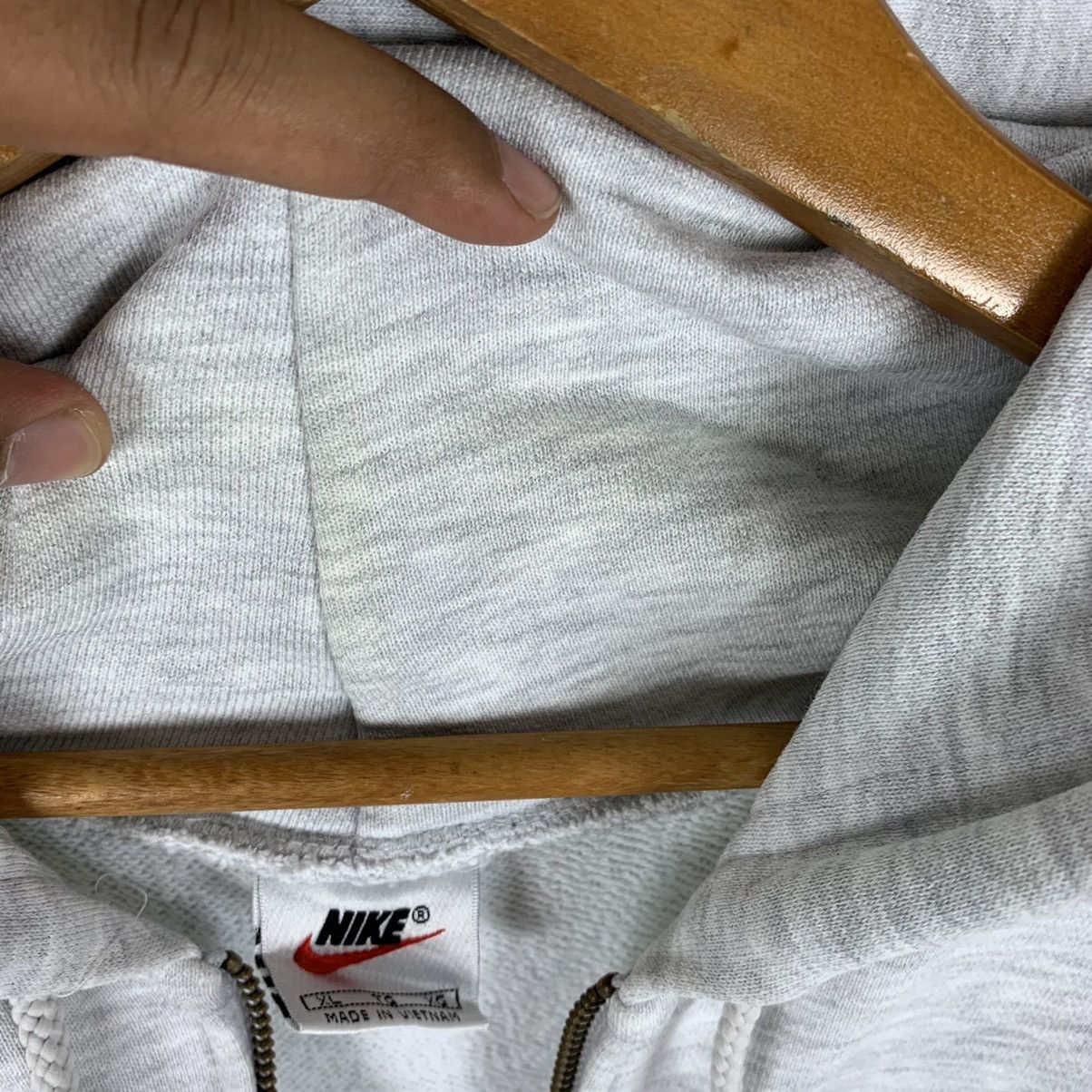 Nike × Vintage Vintage 90s Nike Swoosh Hoodie Sweatshirt Size US XL / EU 56 / 4 - 5 Thumbnail
