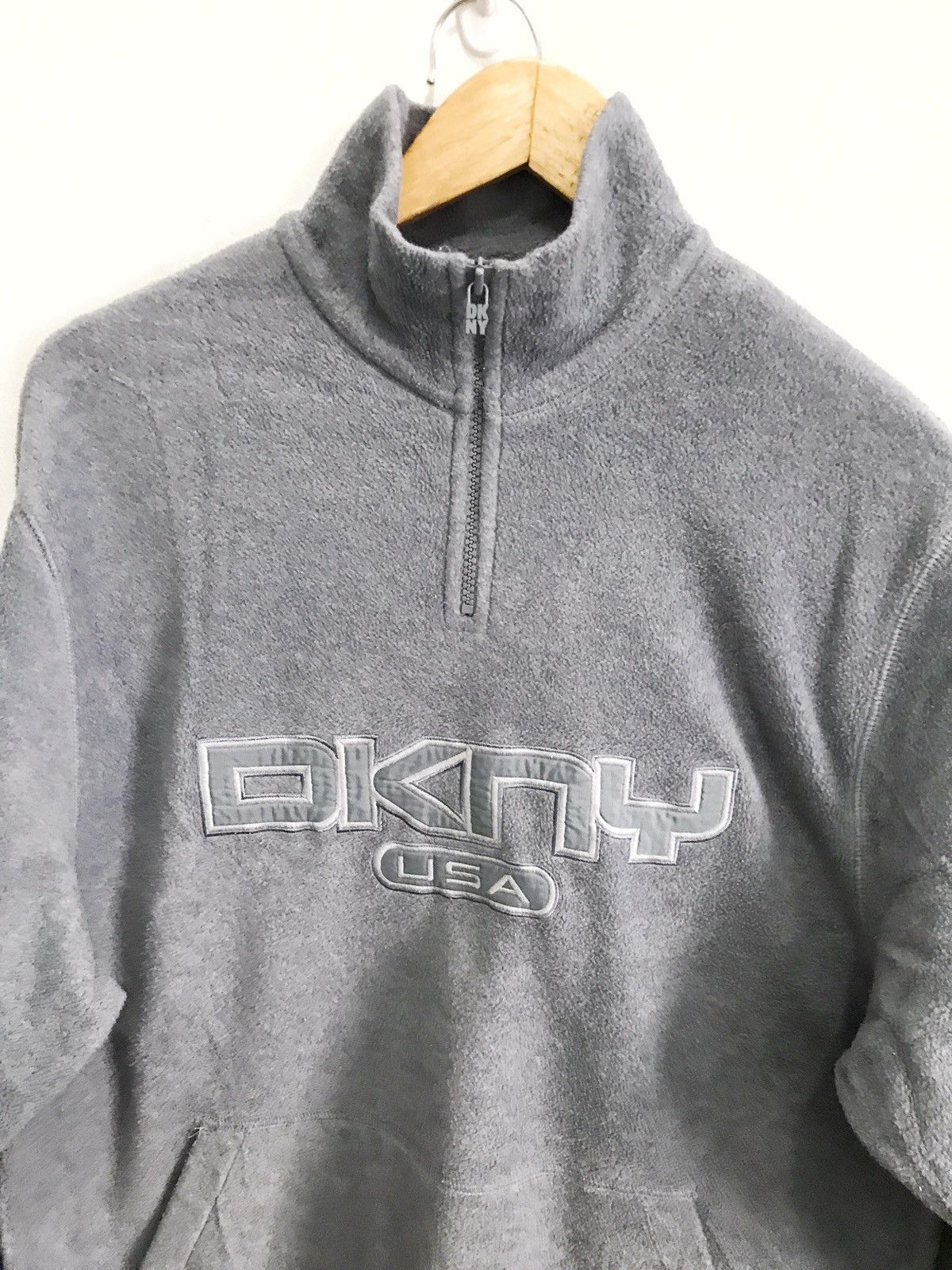DKNY × Designer DKNY Spell Out Big Logo Fleece Jacket Size US M / EU 48-50 / 2 - 2 Thumbnail
