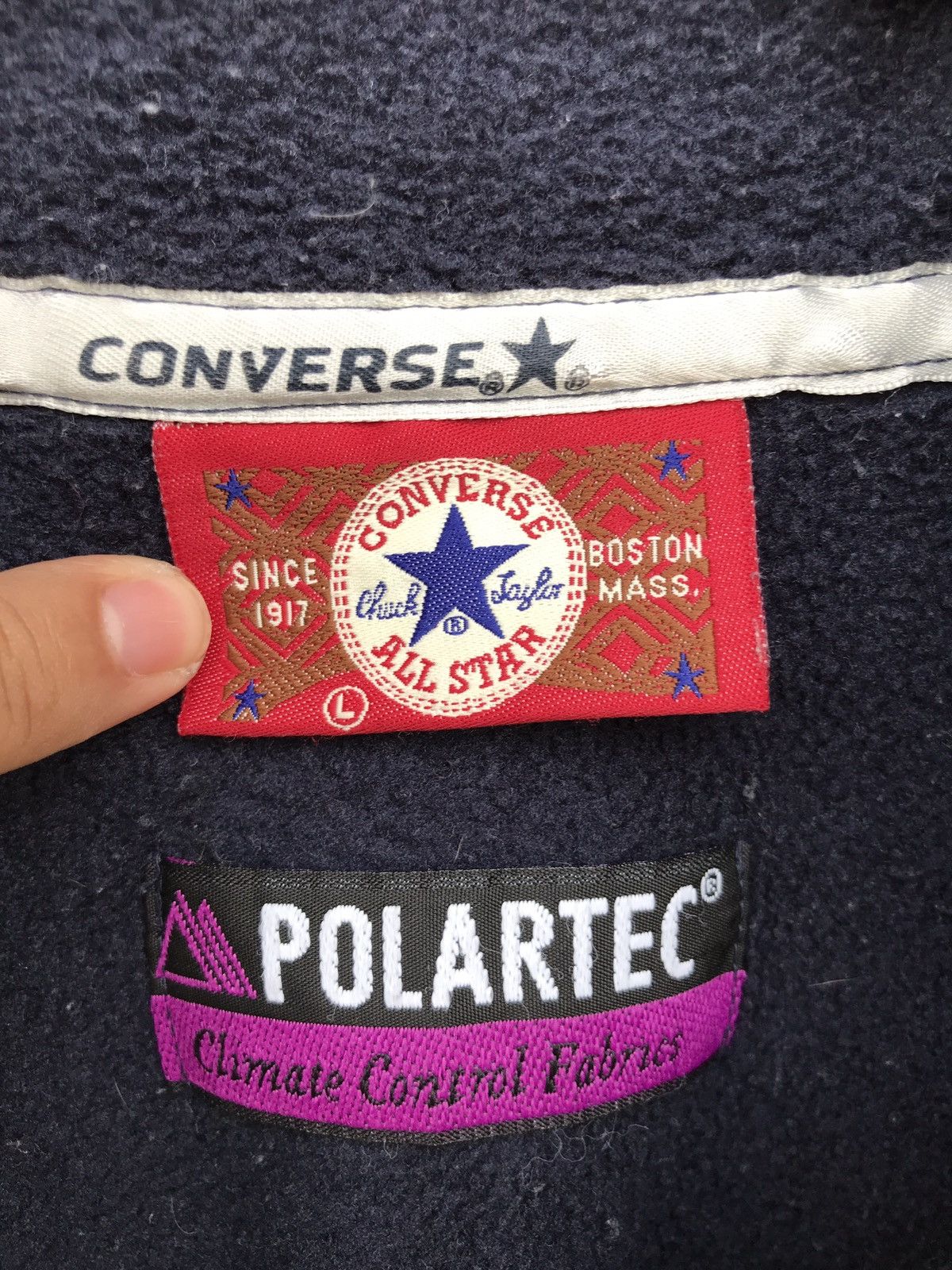 Converse × Polartec Converse X Polartec Navy Blue Fleece Pullover Size US M / EU 48-50 / 2 - 3 Thumbnail