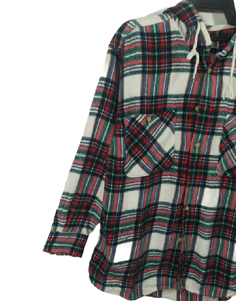 Flannel × Japanese Brand × Vintage Japanese brand X Multi made Flannel Hoodie Size US M / EU 48-50 / 2 - 2 Thumbnail
