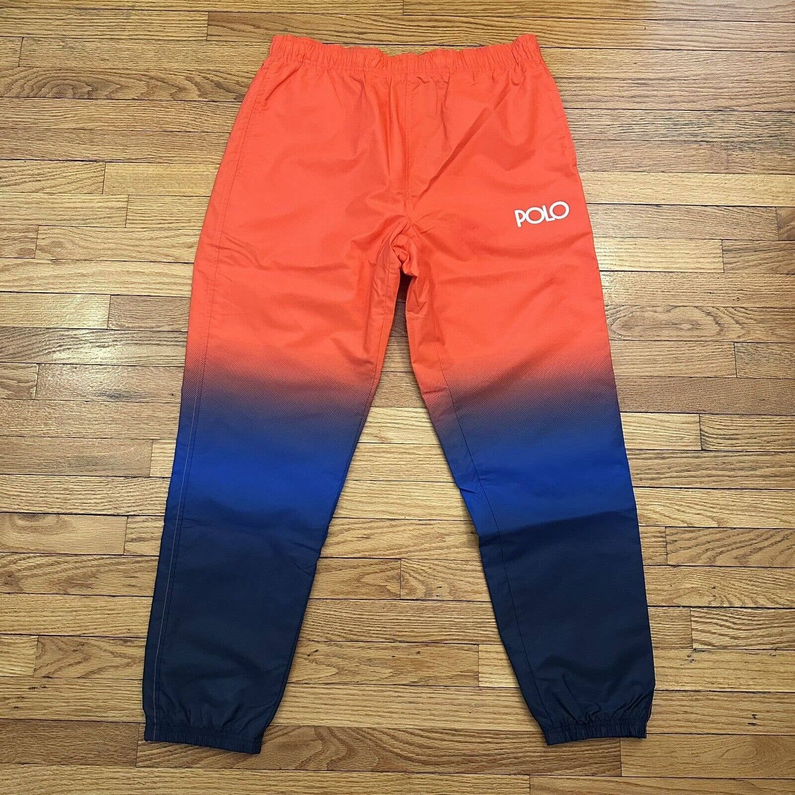 NWT Polo Ralph Lauren Orange Blue Nylon store Track Pants Medium Men Retail $168 NEW