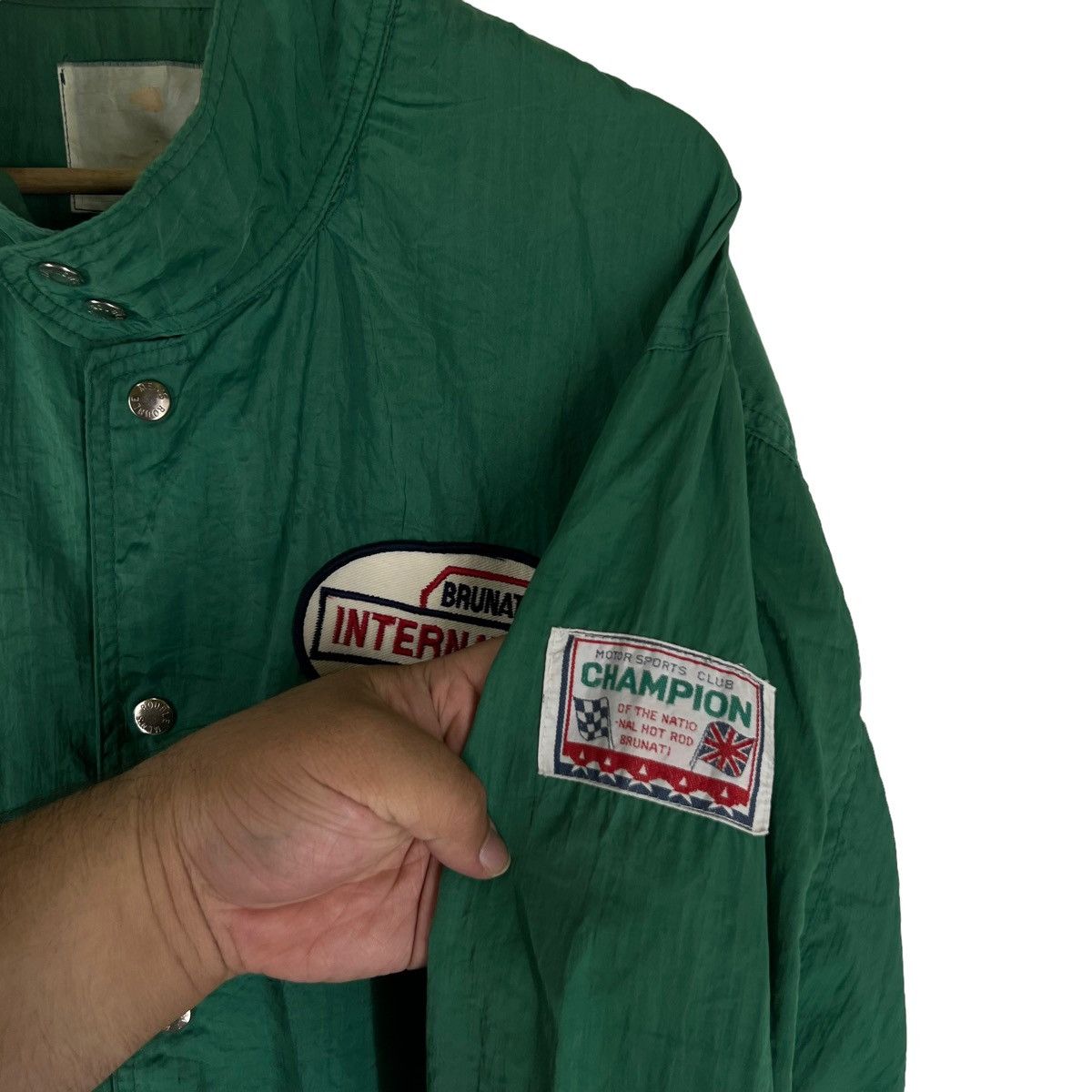 Japanese Brand VINTAGE BOMBER JACKET BRUNATI INTERNATIONAL RACING SPORTS Size US L / EU 52-54 / 3 - 5 Thumbnail