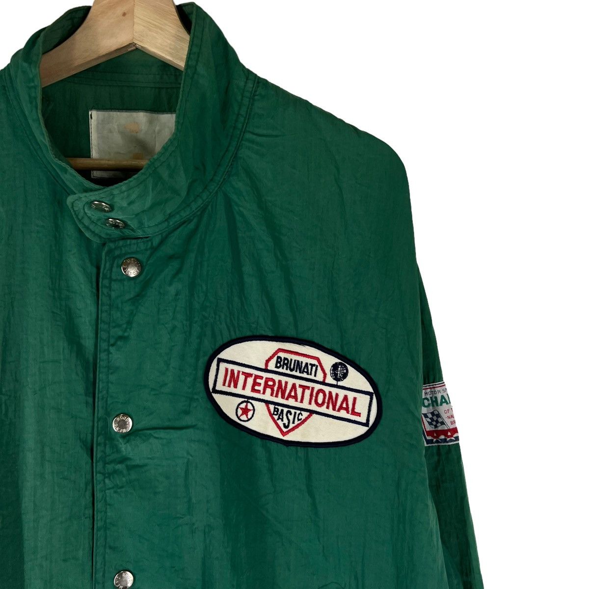 Japanese Brand VINTAGE BOMBER JACKET BRUNATI INTERNATIONAL RACING SPORTS Size US L / EU 52-54 / 3 - 4 Thumbnail