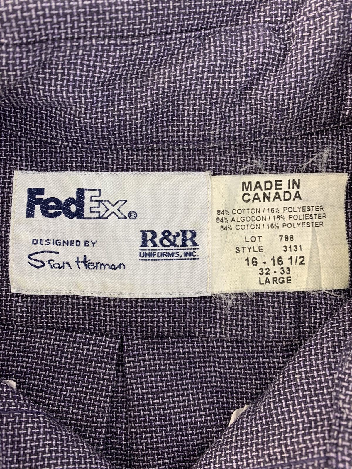 Uniform Wares Hype FedEX R&R Uniform Ware Single Pocket Design Stan Herman Size US XL / EU 56 / 4 - 4 Thumbnail