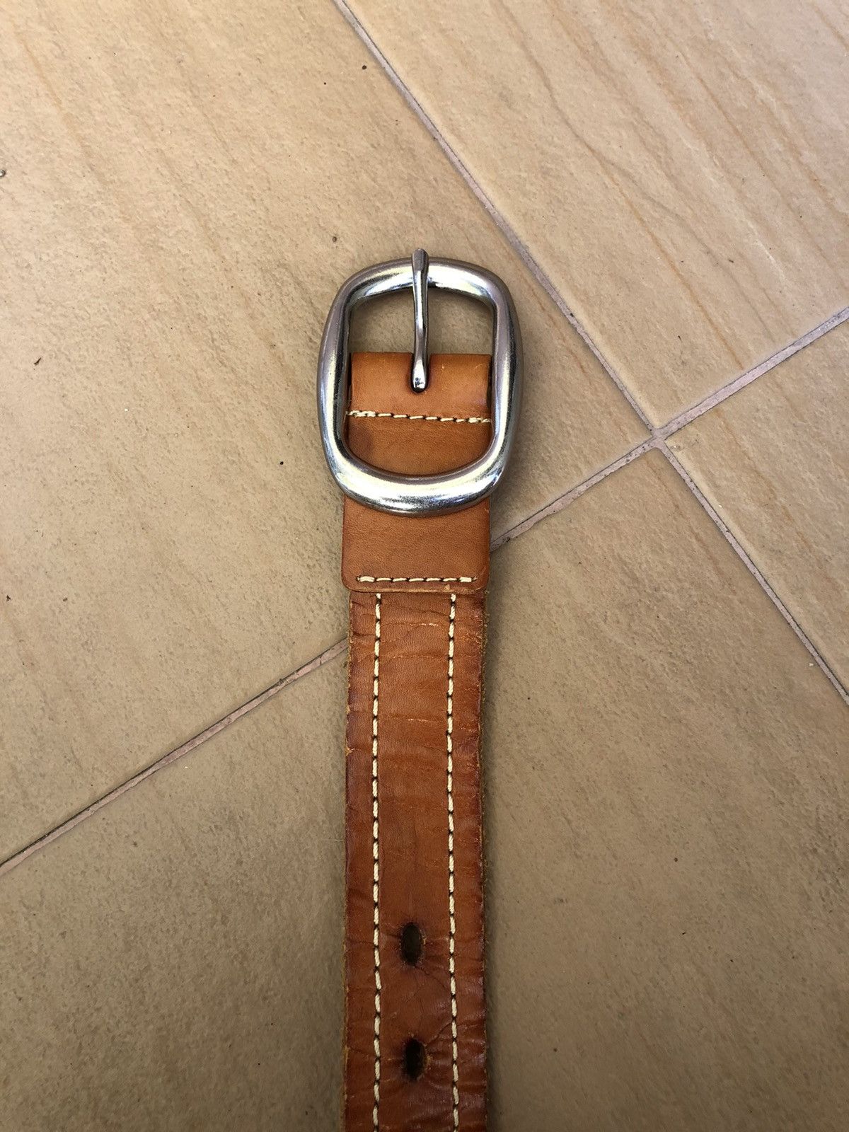 Leather × Vintage Vintage Leather Cowboy Fashion Buckle Belt Size ONE SIZE - 3 Thumbnail