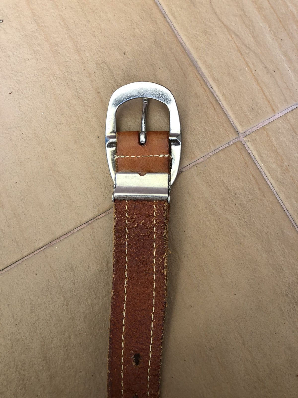 Leather × Vintage Vintage Leather Cowboy Fashion Buckle Belt Size ONE SIZE - 4 Thumbnail