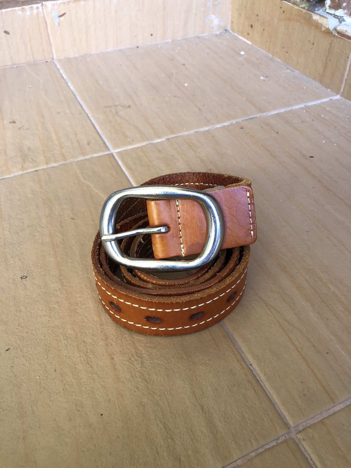 Leather × Vintage Vintage Leather Cowboy Fashion Buckle Belt Size ONE SIZE - 2 Thumbnail
