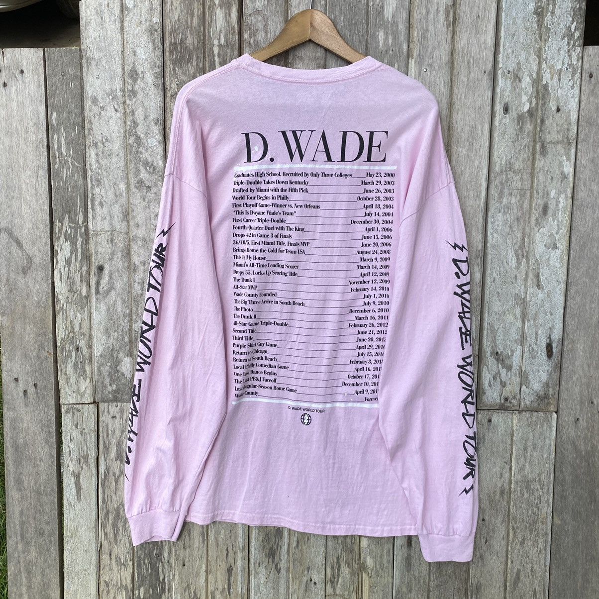 NBA D. Wade World Tour LS THRASHED ERD GRUNGE TEE Size US XXL / EU 58 / 5 - 4 Thumbnail