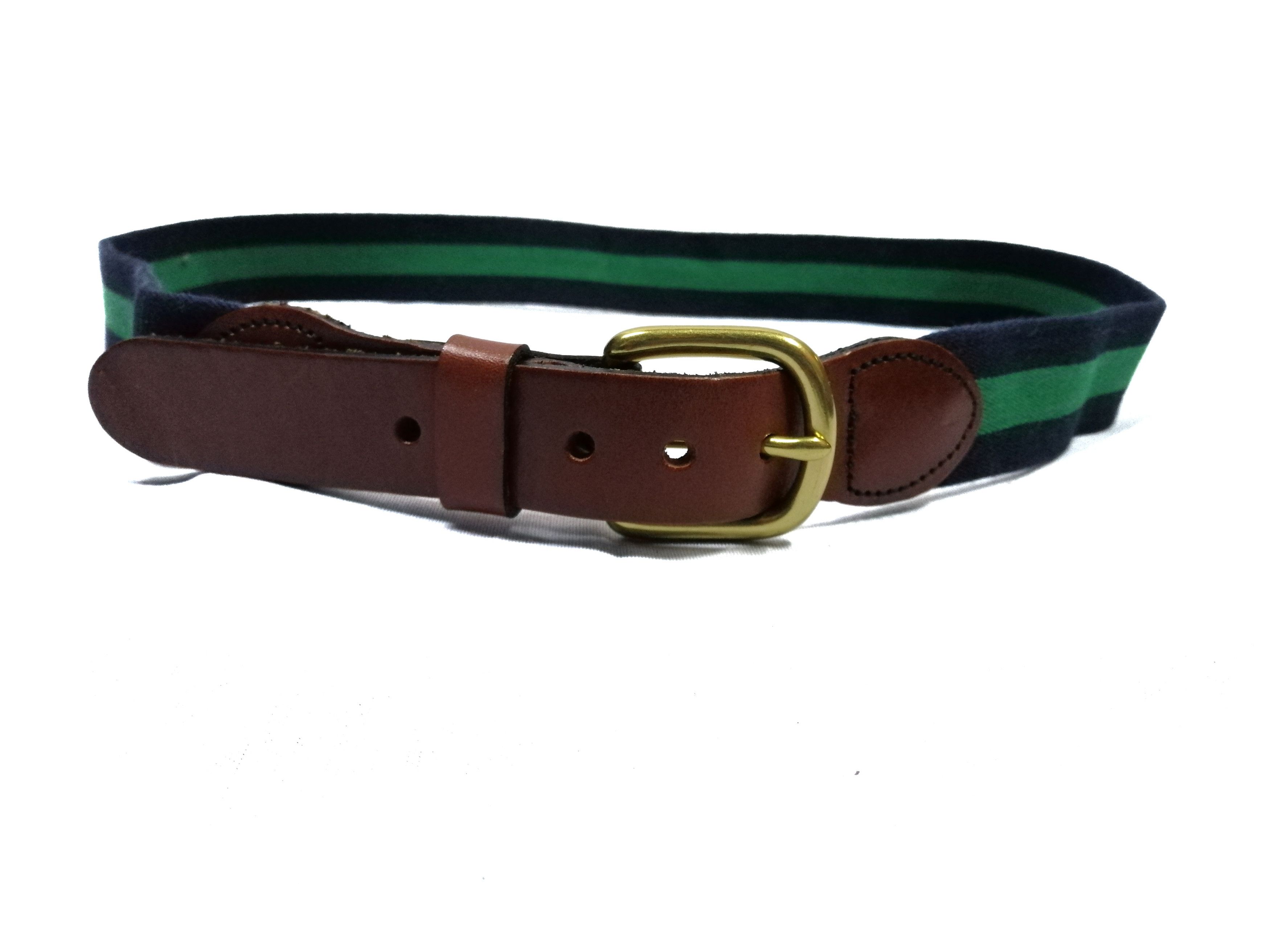 J. Press × Other J press Leather Belt Stripes Gold Brass Buckle Size ONE SIZE - 1 Thumbnail