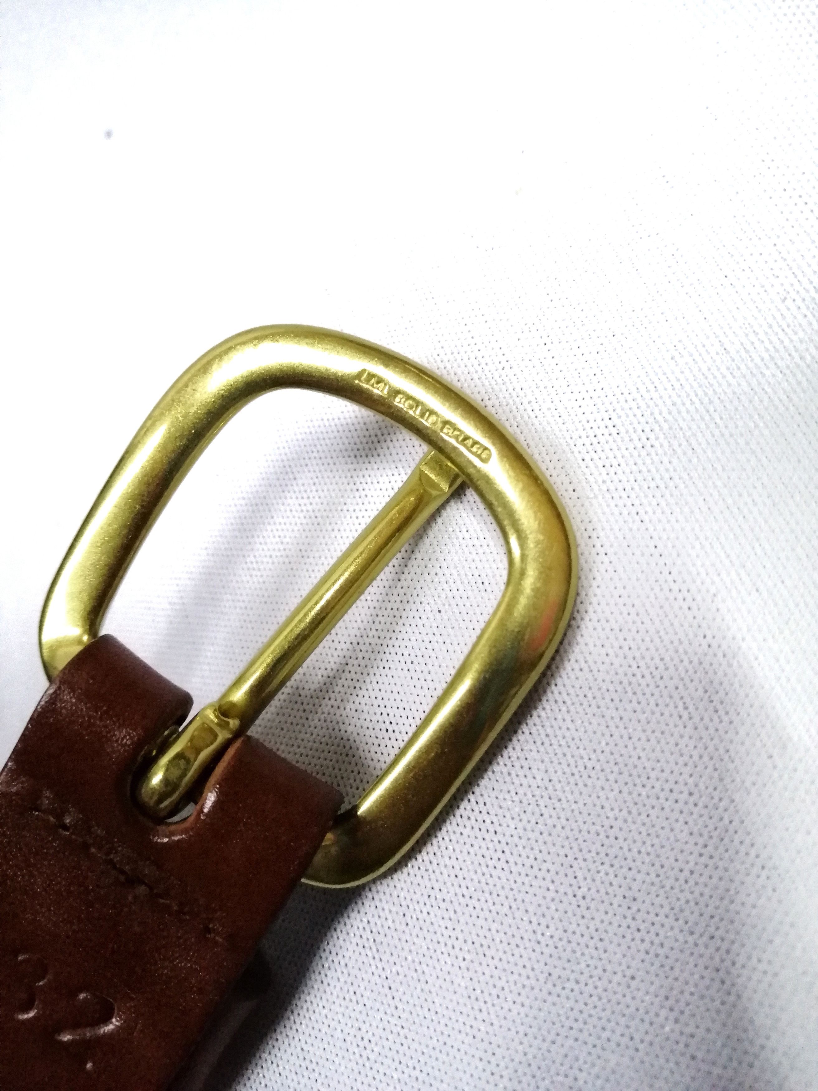 J. Press × Other J press Leather Belt Stripes Gold Brass Buckle Size ONE SIZE - 5 Thumbnail