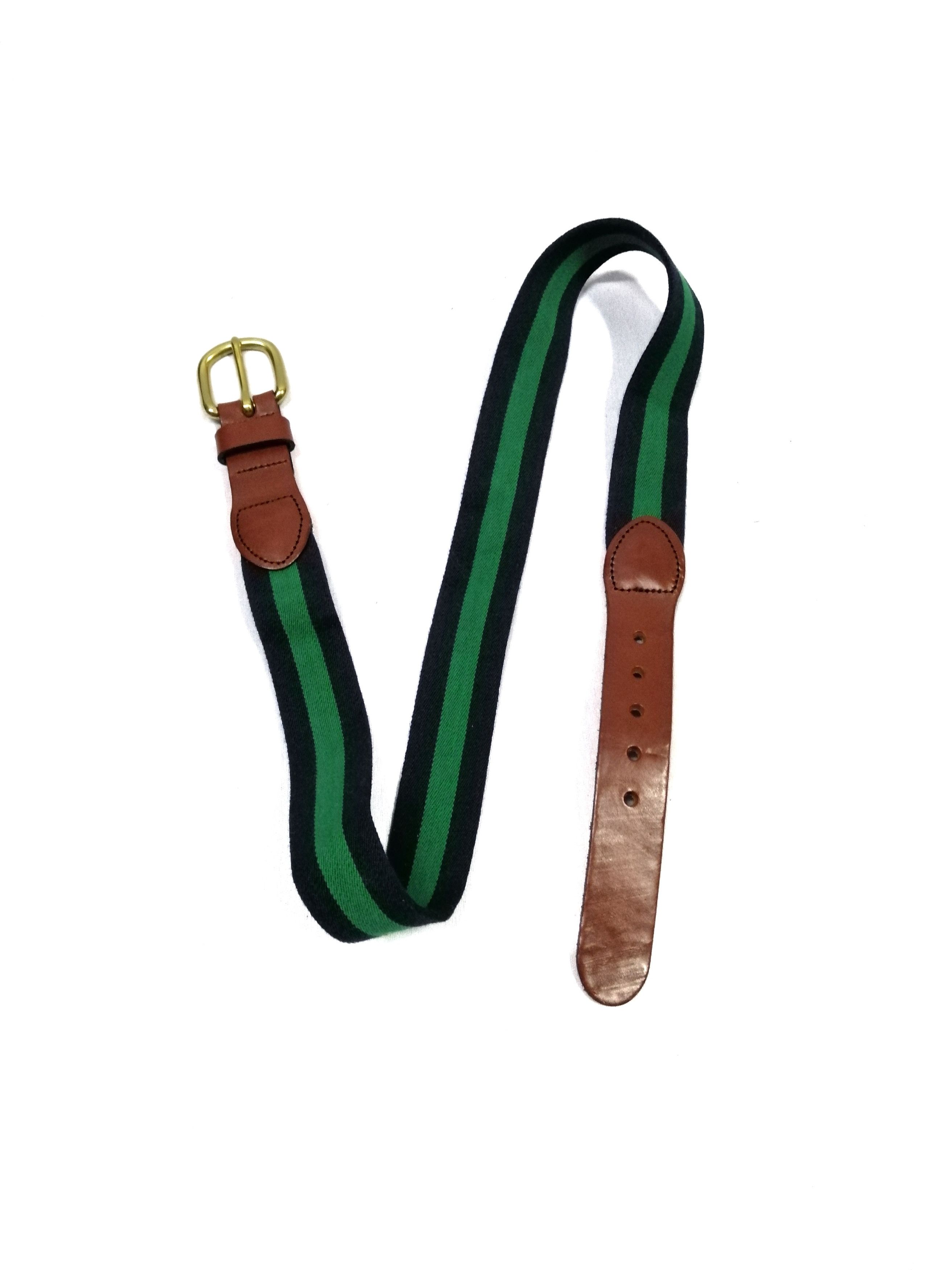 J. Press × Other J press Leather Belt Stripes Gold Brass Buckle Size ONE SIZE - 2 Thumbnail
