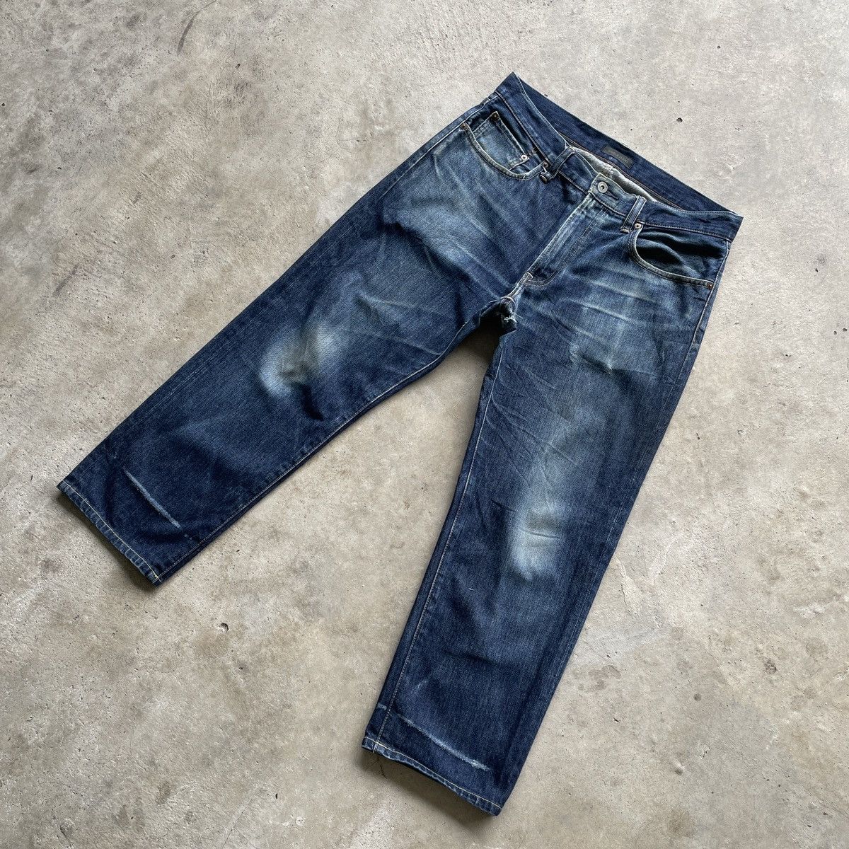 Japanese Brand W33x27🔥 Vintage Japanese Brand Faded Denim Jeans Pants Size US 33 - 2 Thumbnail