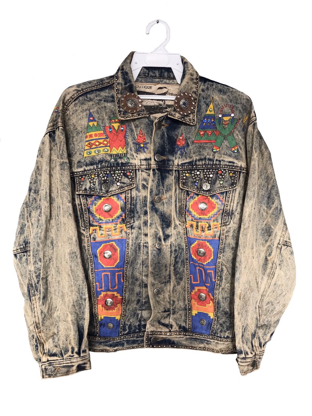 Vintage VTG Acid Wash Custom Painting Art & Studed Apache Jacket Size US M / EU 48-50 / 2 - 2 Thumbnail
