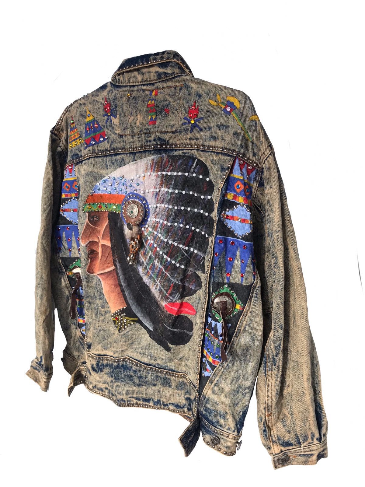 Vintage VTG Acid Wash Custom Painting Art & Studed Apache Jacket Size US M / EU 48-50 / 2 - 4 Thumbnail