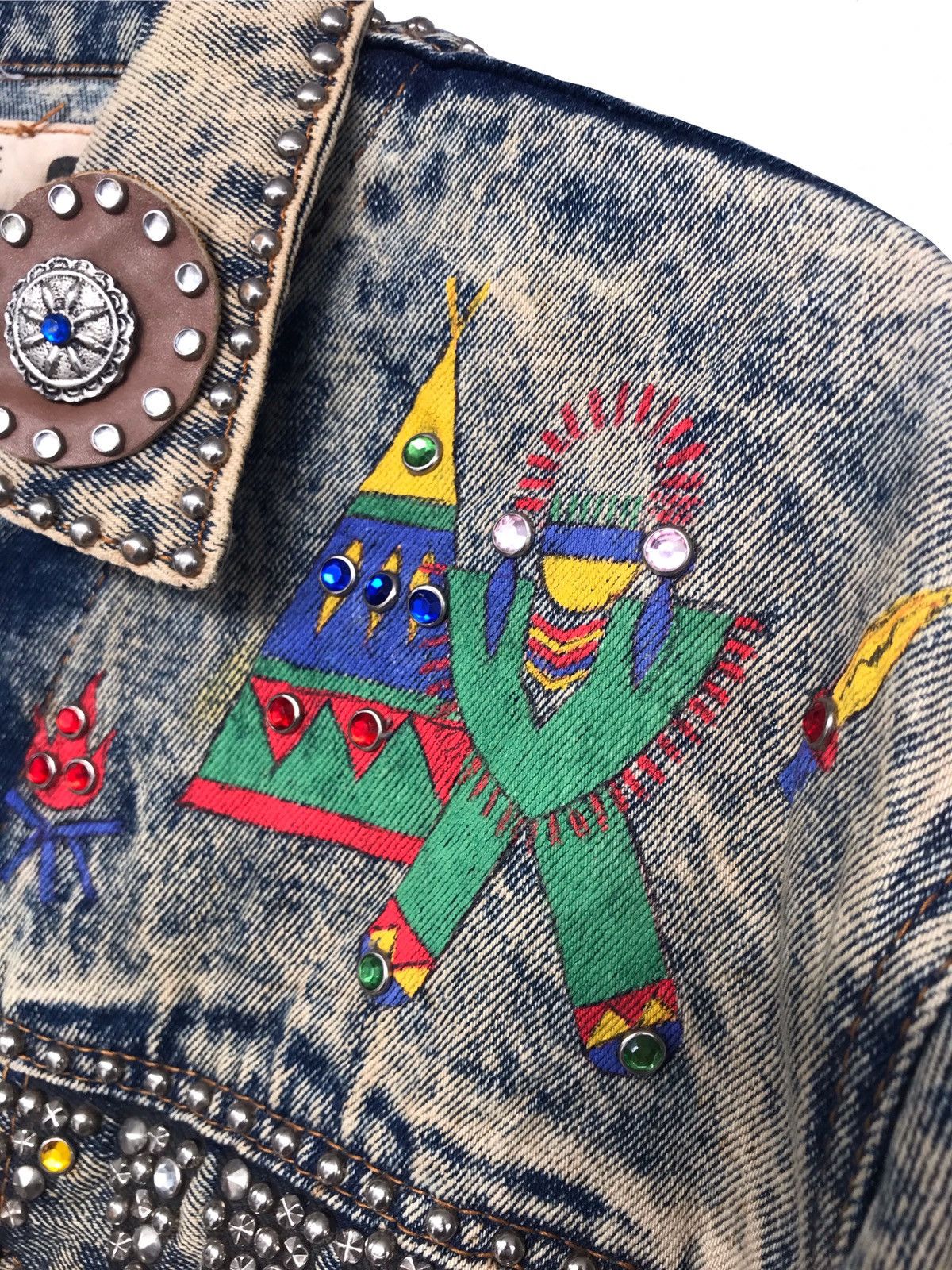 Vintage VTG Acid Wash Custom Painting Art & Studed Apache Jacket Size US M / EU 48-50 / 2 - 9 Thumbnail
