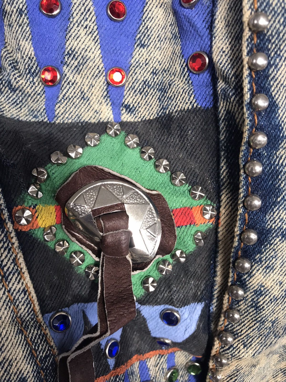 Vintage VTG Acid Wash Custom Painting Art & Studed Apache Jacket Size US M / EU 48-50 / 2 - 15 Thumbnail