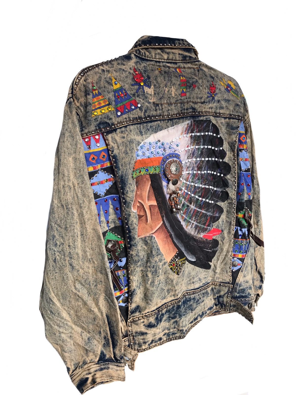 Vintage VTG Acid Wash Custom Painting Art & Studed Apache Jacket Size US M / EU 48-50 / 2 - 5 Thumbnail
