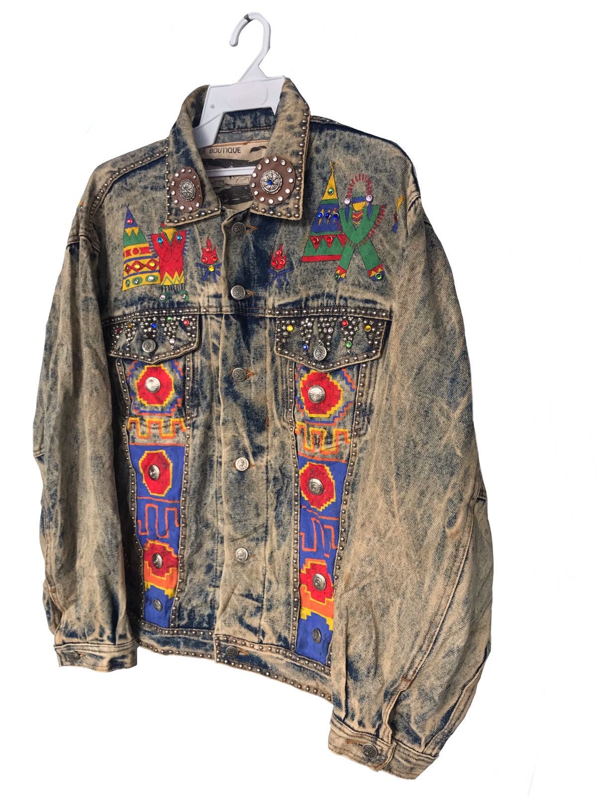 Vintage VTG Acid Wash Custom Painting Art & Studed Apache Jacket Size US M / EU 48-50 / 2 - 3 Thumbnail