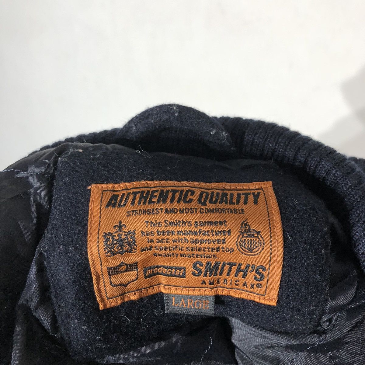 The Smiths Vintage 90 Varsity Leather Jacket Smith's American Big Logo Size US L / EU 52-54 / 3 - 13 Thumbnail